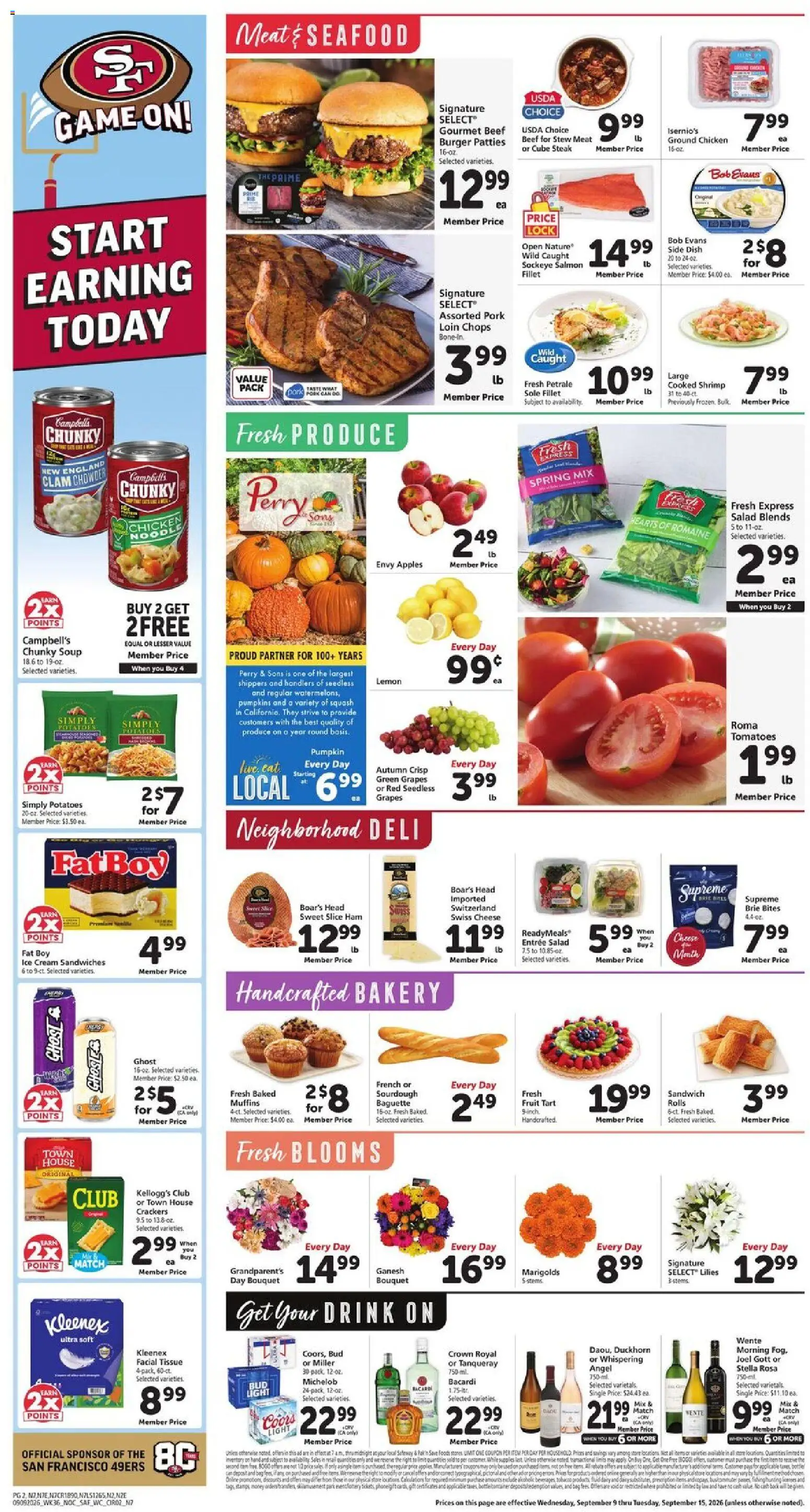 Safeway Weekly Ad - valid from 09/09/2026 | Page: 2 | Products: Bakery, Pork, Lemon, Salmon