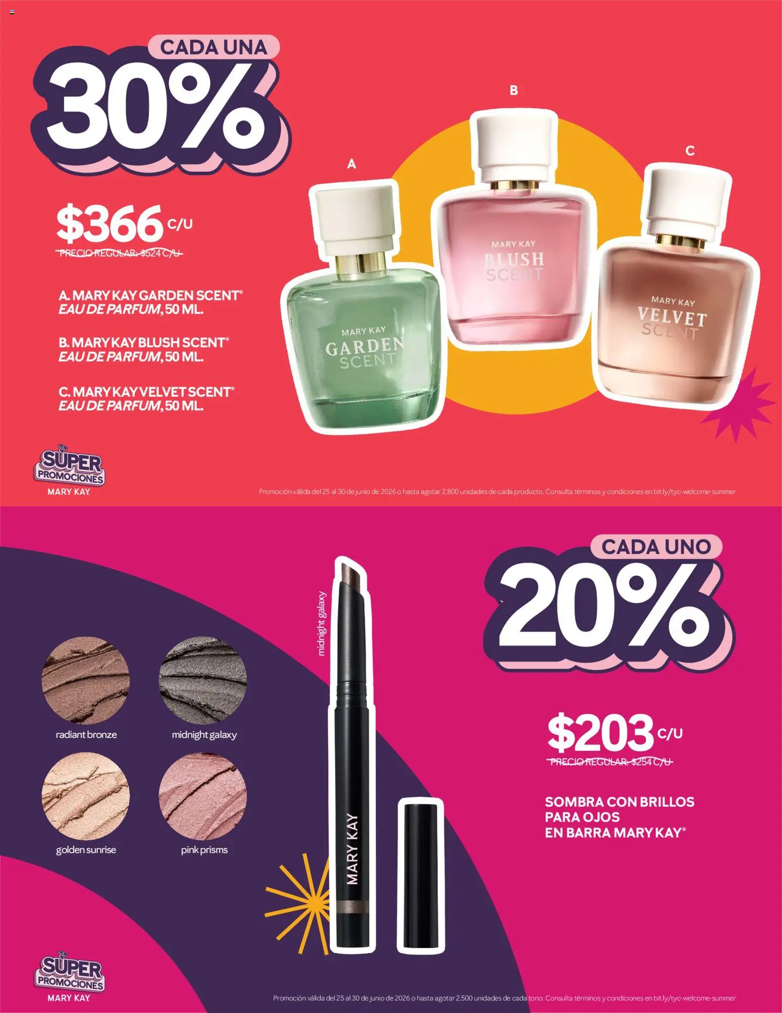 Nuevas ofertas de Mary Kay válidas en toda la República Mexicana desde el 25/06/2026. ¡Encuentra las mejores ofertas en Mary Kay catálogo Super promociones! | Página: 3 | Productos: Sombra, Barra