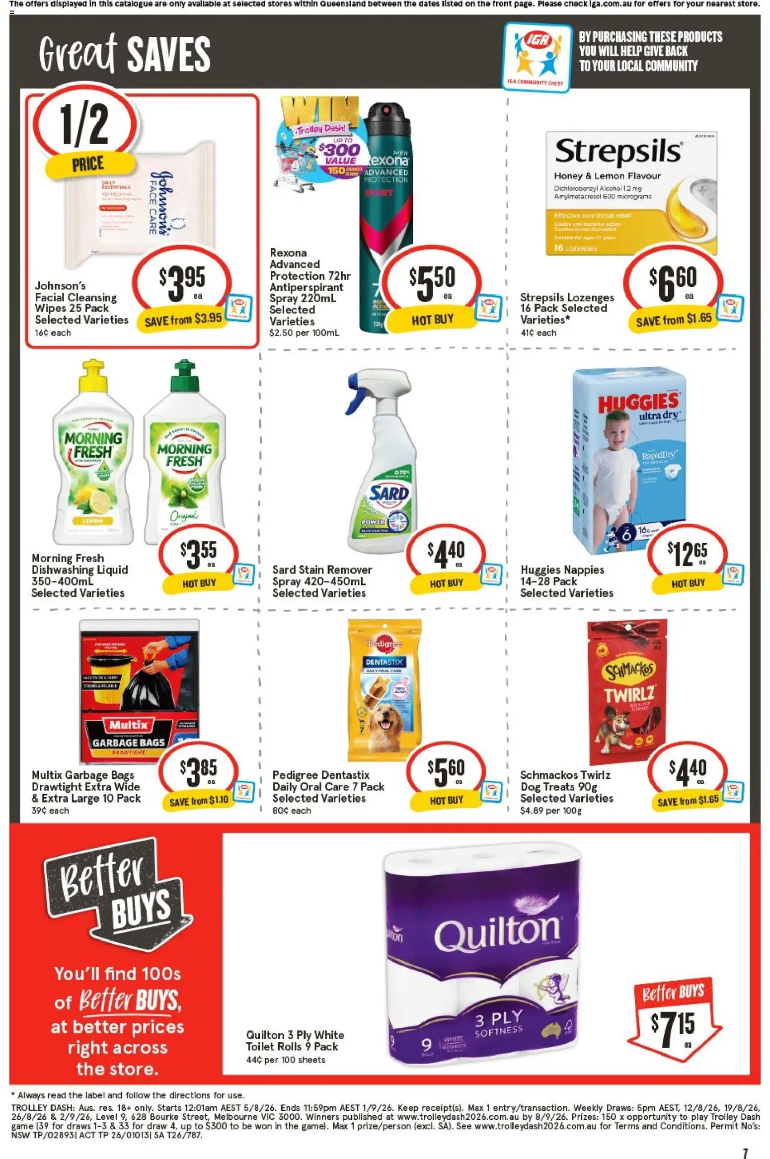 IGA catalogue - valid from 19/08/2026 | Page: 8 | Products: Alcohol, Antiperspirant, Stain remover, Trolley