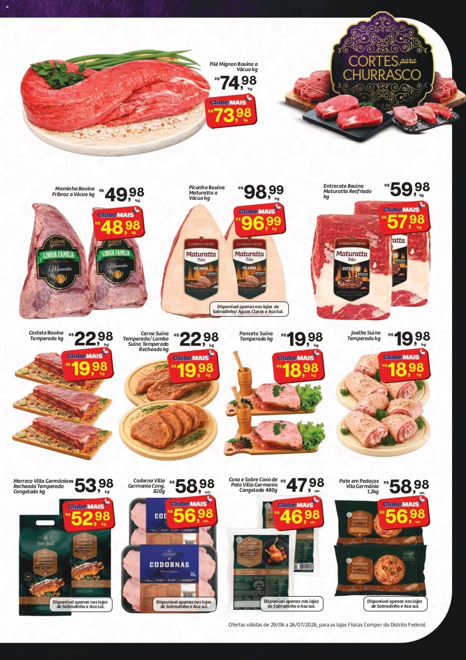 Comper Folheto - válido de 29/06/2026 | Página: 11 | Produtos: Filé mignon, Maminha, Picanha, Carne