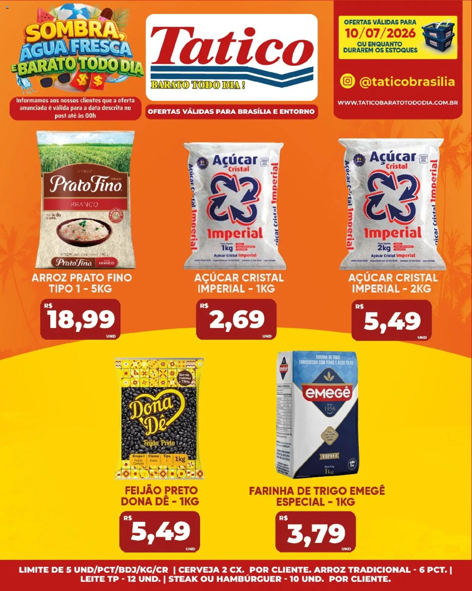 Tatico Folheto - válido de 11/07/2026 | Página: 22 | Produtos: Ferro, Farinha de trigo, Arroz, Hambúrguer