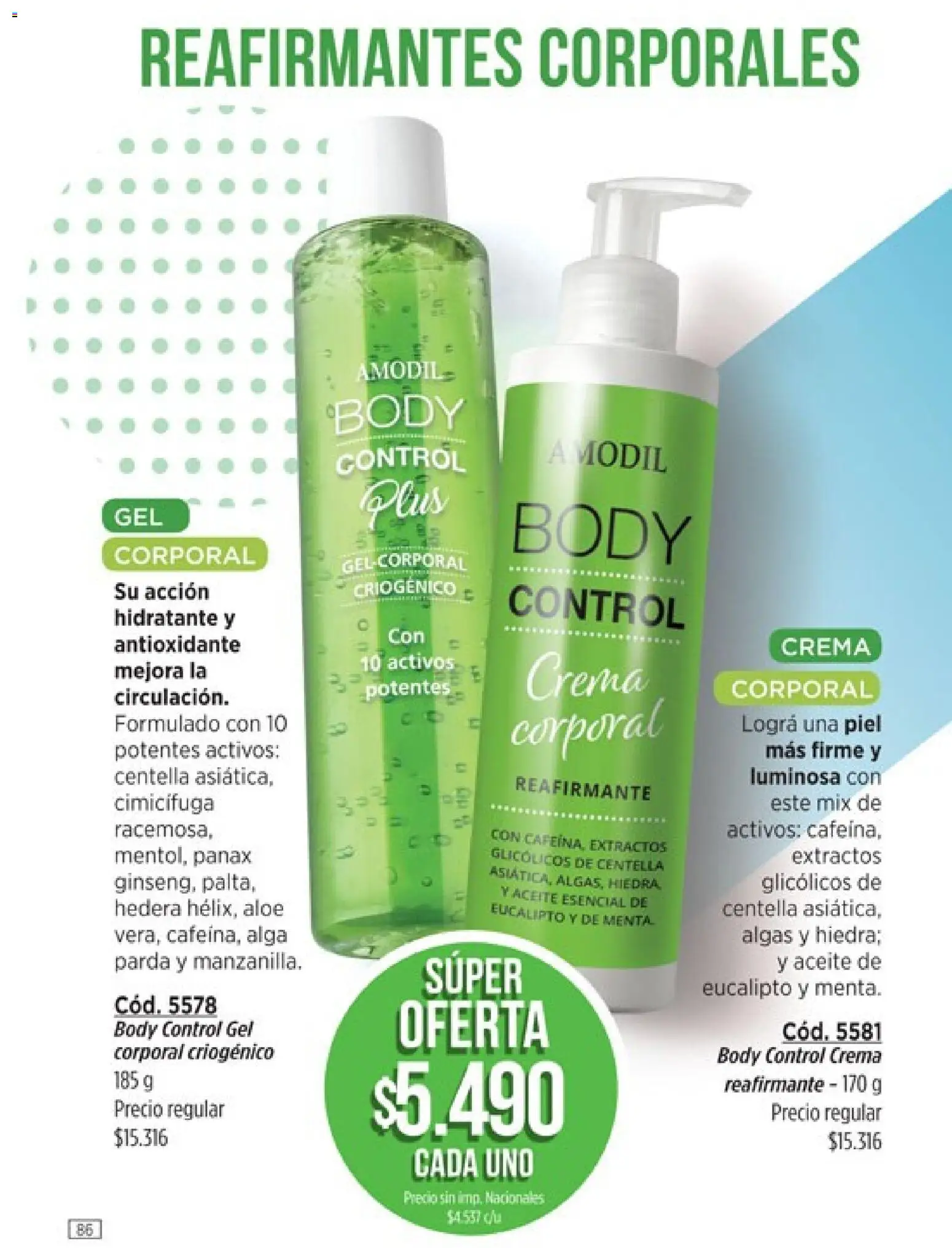 Catálogo Amodil Campaña 15 │ válido desde el 26/08/2026 | Página: 86 | Productos: Body, Aceite, Crema