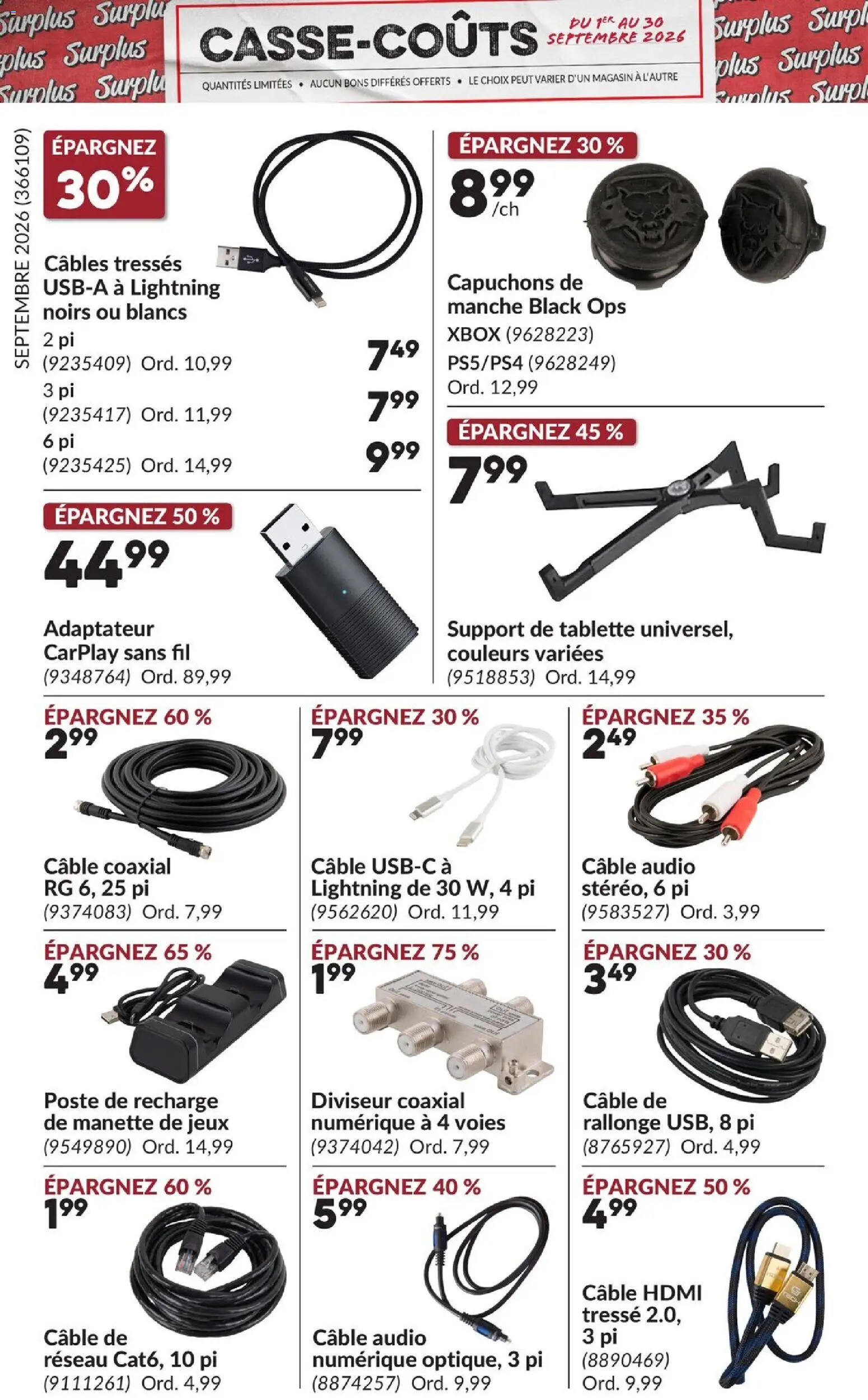 Princess Auto flyer valid from Sep 1, 2026 | Page: 15 | Products: Audio, Cable, Xbox