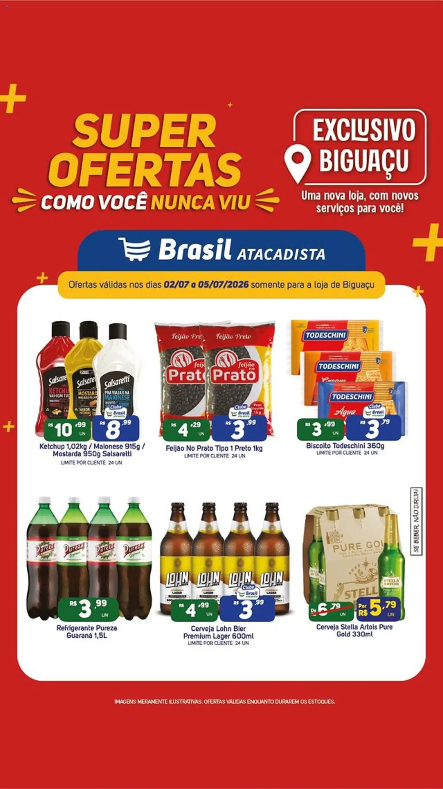 Brasil Atacadista Folheto - válido de 02/07/2026 | Página: 2 | Produtos: Biscoito, Cerveja, Refrigerante, Maionese