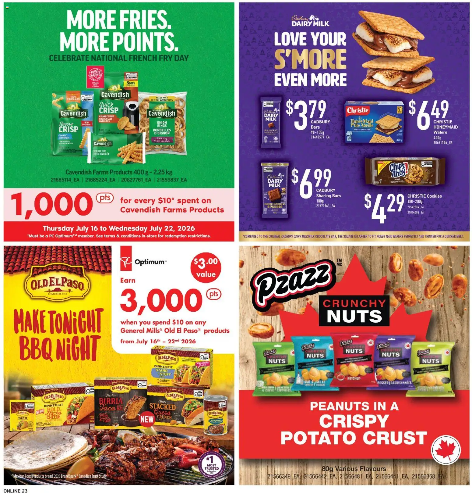 Fortinos flyer valid from Jul 16, 2026 | Page: 22 | Products: Chips, Onion, Milk, Cheese