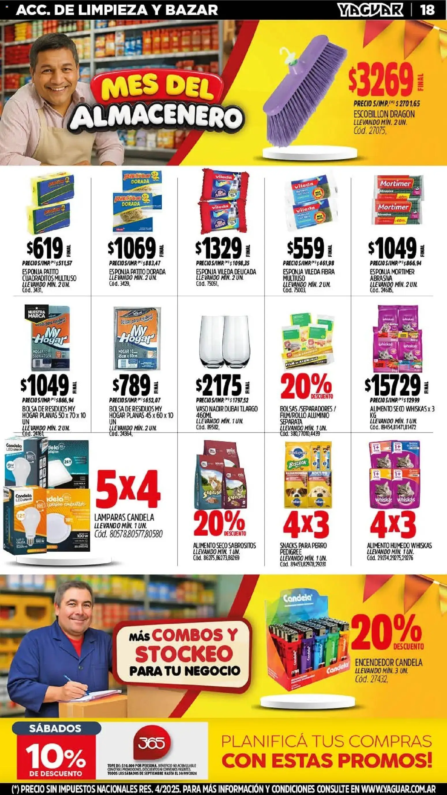 Yaguar - Oferta Semanal Chaco │ válido desde el 21/09/2026 | Página: 18 | Productos: Encendedor, Esponja, Escobillon, Snacks