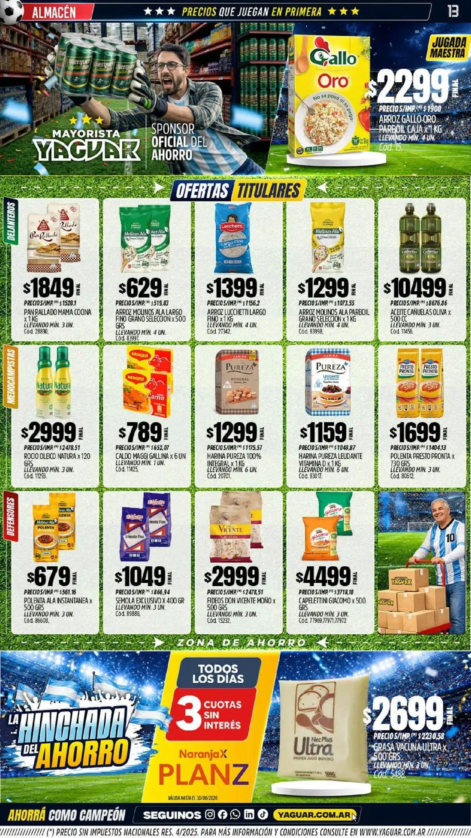 Yaguar - Oferta Semanal Neuquen │ válido desde el 01.06.2026 | Página: 13 | Productos: Cocina, Aceite, Polenta, Pan rallado