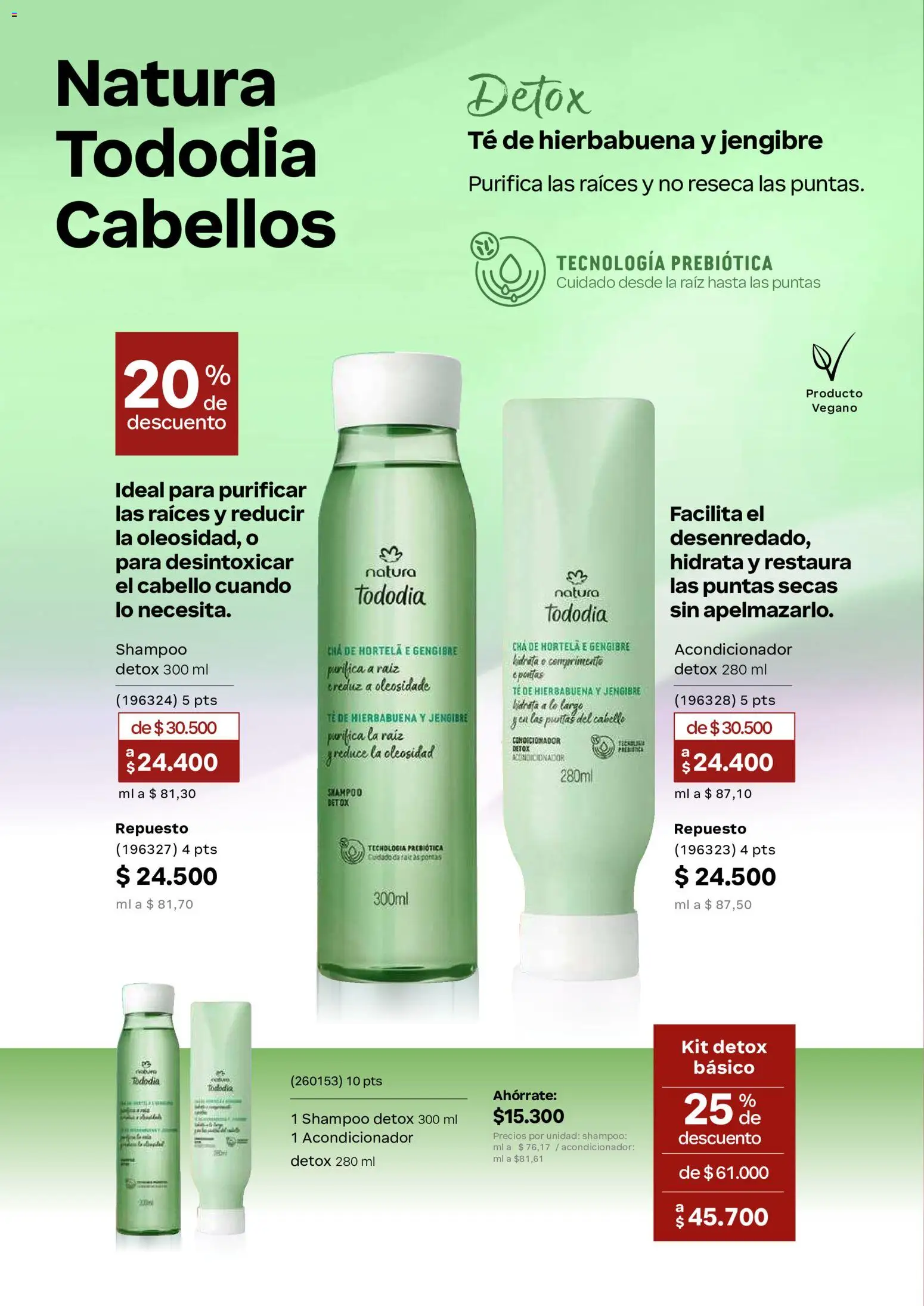 Natura revista - valida desde el 01/07/2026 | Página: 152 | Productos: Té, Jengibre, Shampoo, Acondicionador