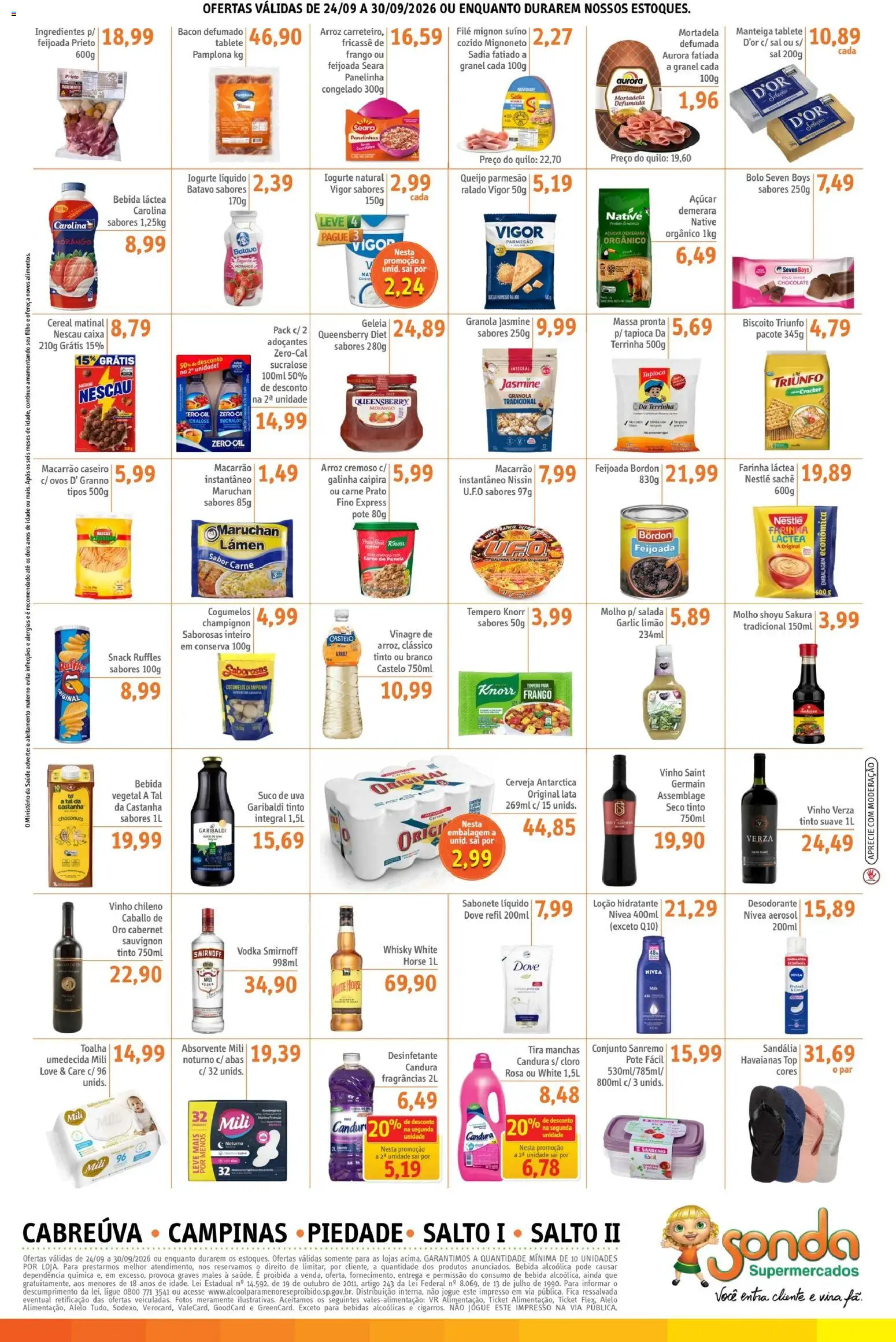 Sonda Folheto - válido de 24/09/2026 | Página: 2 | Produtos: Filé mignon suíno, Vinagre, Manteiga, Knorr
