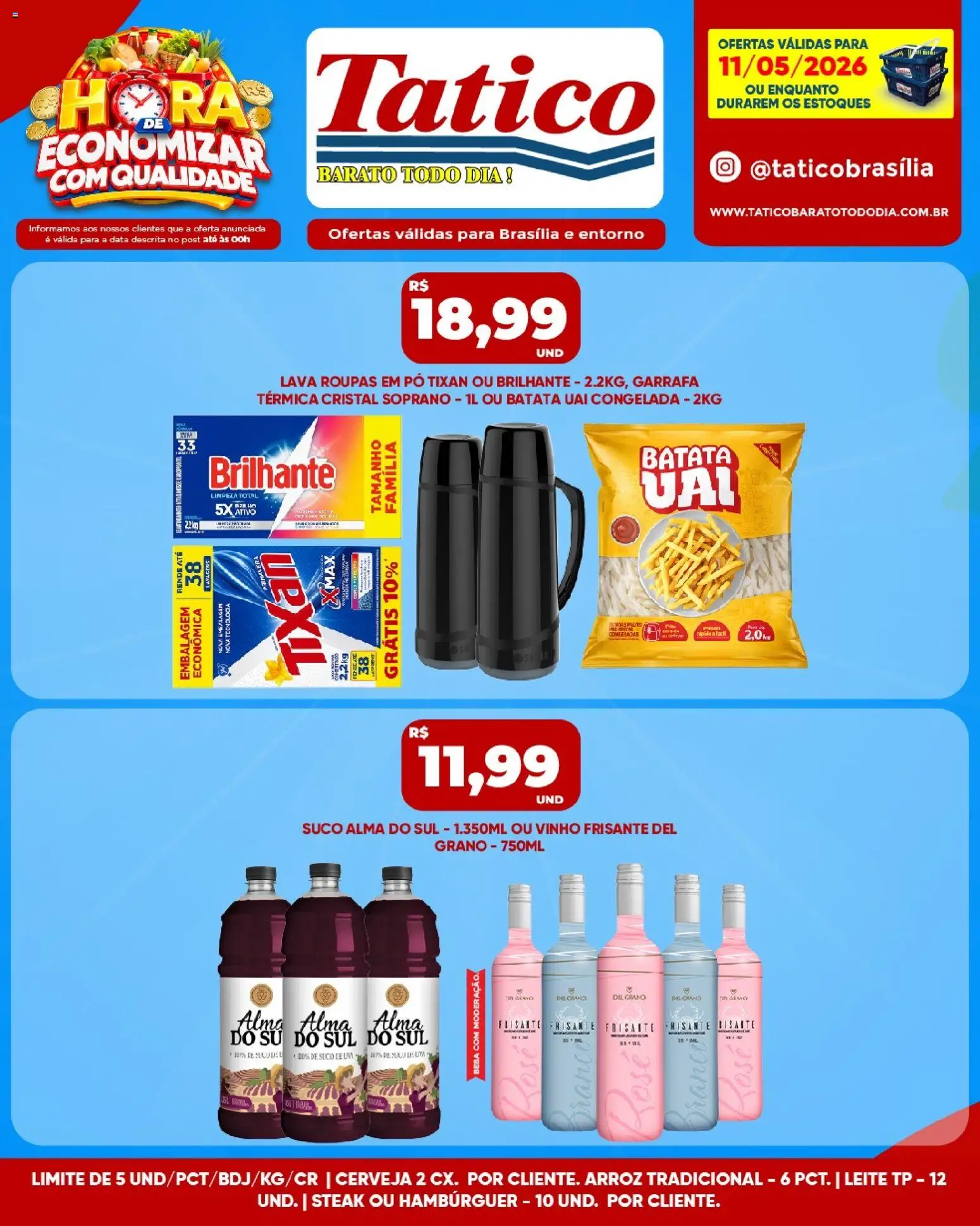 Tatico Folheto - válido de 11.05.2026 | Página: 10 | Produtos: Leite, Vinho, Roupas, Batata