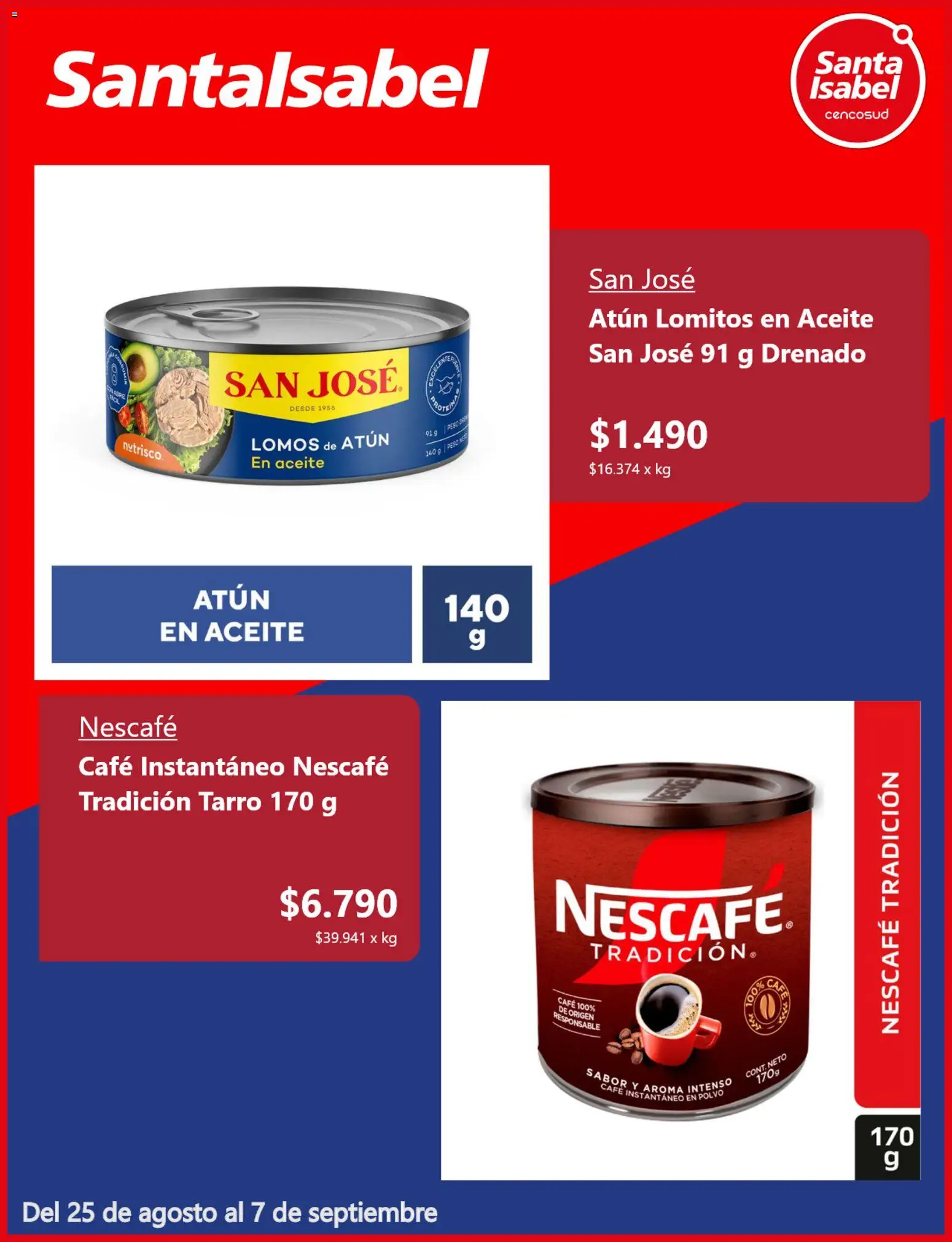 Santa Isabel Ofertas │ válido desde el 24.08.2026 | Página: 3 | Productos: Atún, Peso, Café instantáneo, Aceite