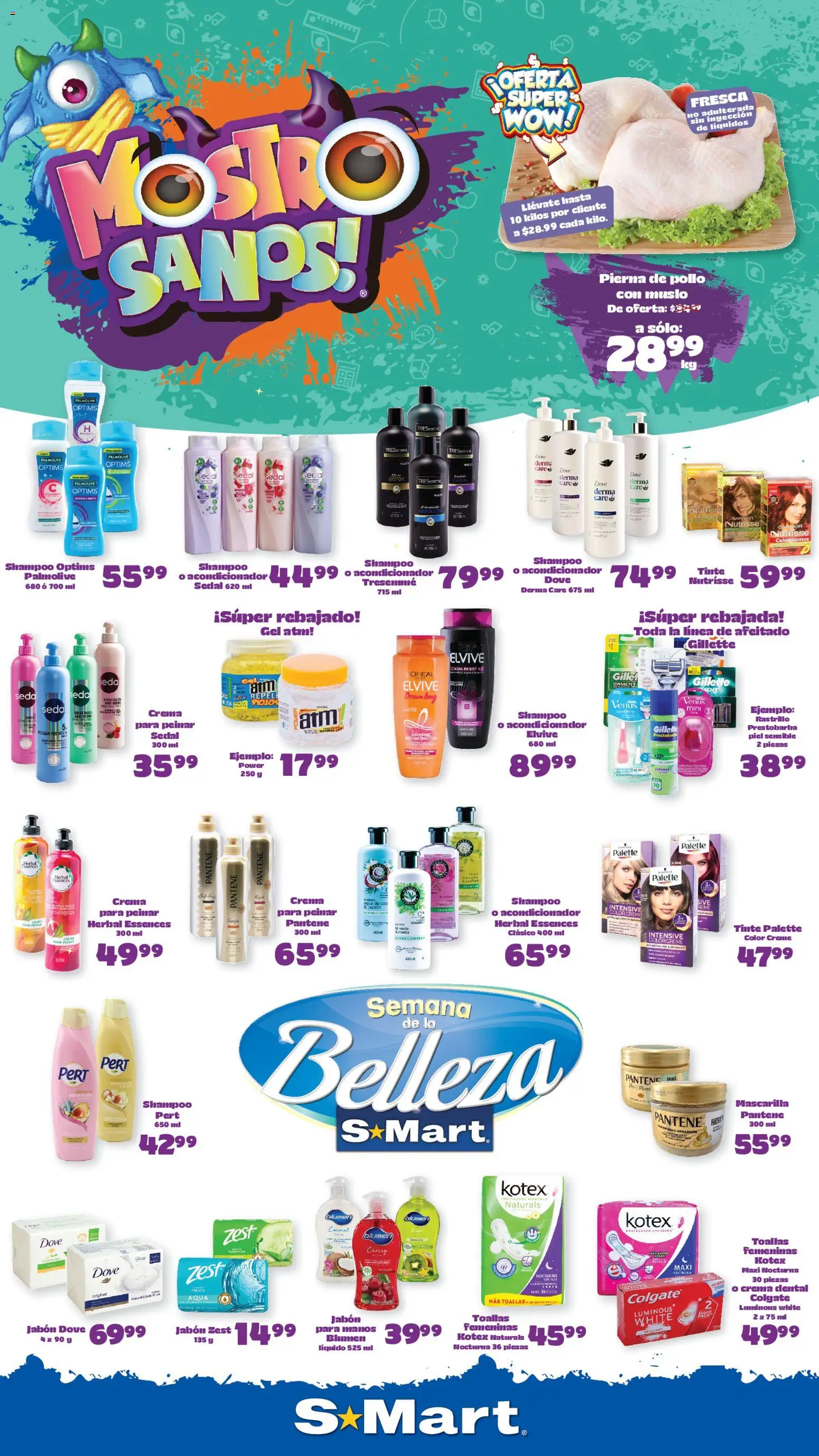 Nuevas ofertas de S-Mart válidas en toda la República Mexicana desde el 11/08/2026. ¡Encuentra las mejores ofertas en S-Mart folleto Ofertas de feria Chihuahua! | Página: 1 | Productos: Rastrillo, Agua, Shampoo, Toallas