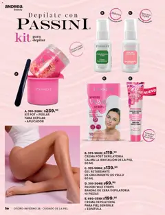 Vista previa de Andrea catálogo Beauty, nuevo folleto de la tienda, válido en México a partir del 23/08/2026 | Página: 50 | Productos: Crema, Espátula, Cera