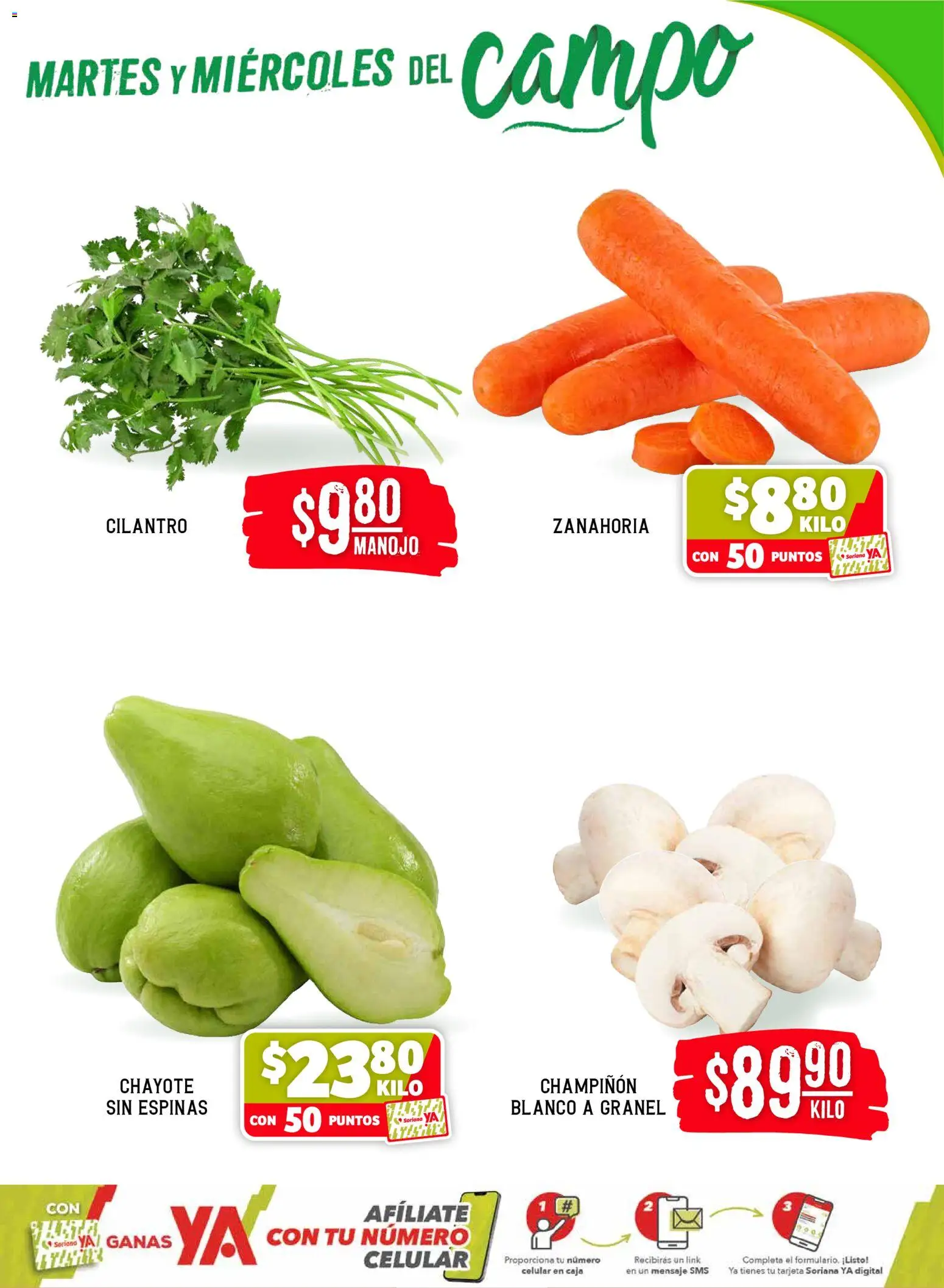 Nuevas ofertas de Soriana válidas en toda la República Mexicana desde el 05.05.2026. ¡Encuentra las mejores ofertas en Soriana Martes y Miércoles del Campo Híper: Ags, Nay, Jal, Qro, Col, Mich, Gto, Hgo, Tlax, Mor, Pue, Gro, Oax, Edo. de Mex, Vall! | Página: 3 | Productos: Caja, Zanahoria