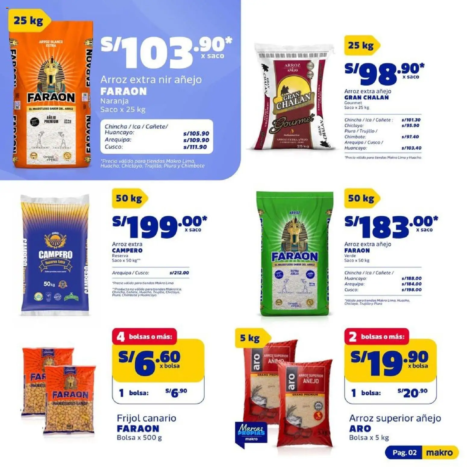 Catálogo Makro válido desde 30/07/2026 | Página: 2 | Productos: Arroz, Saco, Bolsa