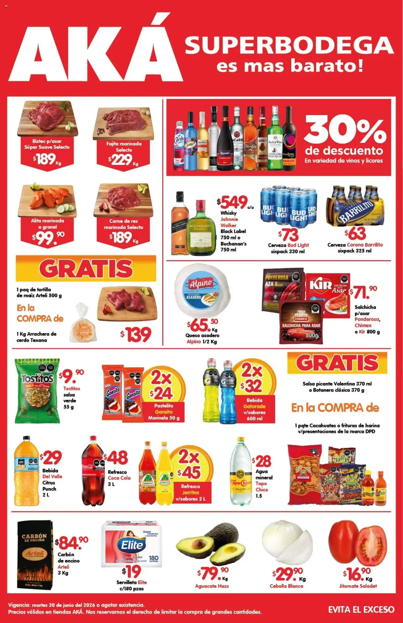 Nuevas ofertas de Arteli válidas en toda la República Mexicana desde el 30/06/2026. ¡Encuentra las mejores ofertas en Arteli folleto Aká Super Bodega! | Página: 1 | Productos: Maíz, Salchicha, Cerveza, Whisky