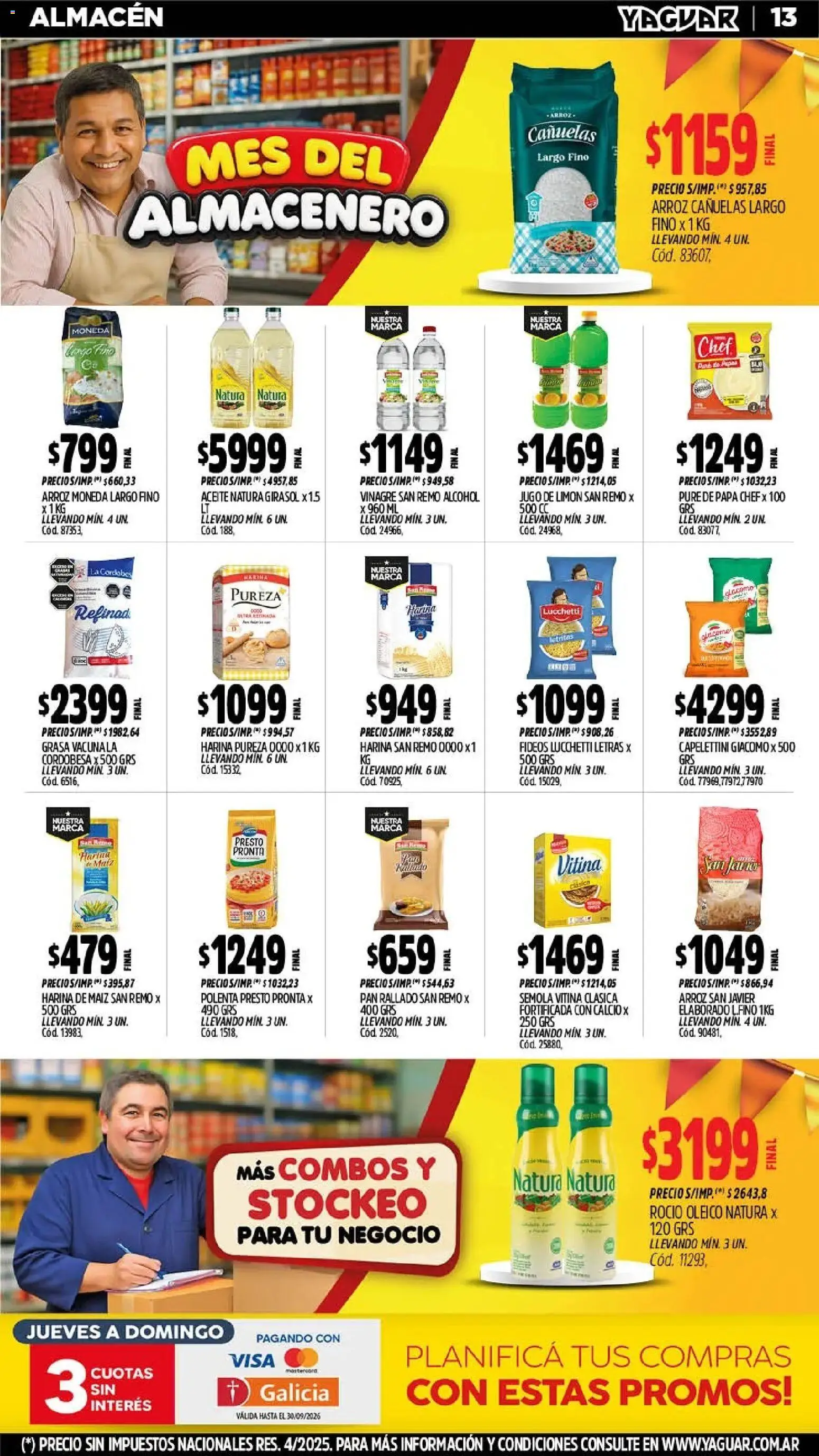 Yaguar - Oferta Semanal Santa Fé │ válido desde el 28/09/2026 | Página: 14 | Productos: Harina, Papa, Aceite, Limón