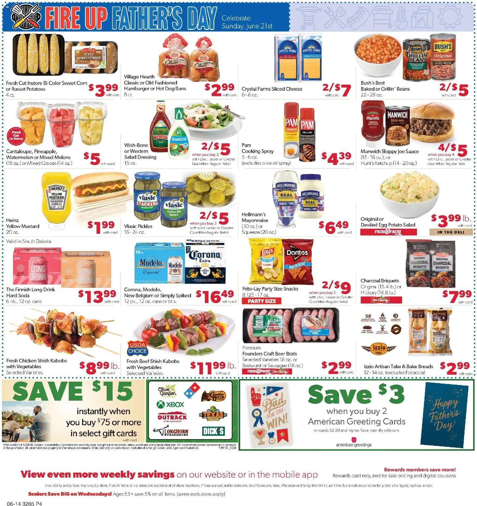 Family Fare Weekly Ad - SD - valid from 14.06.2026 | Page: 4 | Products: Beer, Ketchup, Vegetables, Mayonnaise