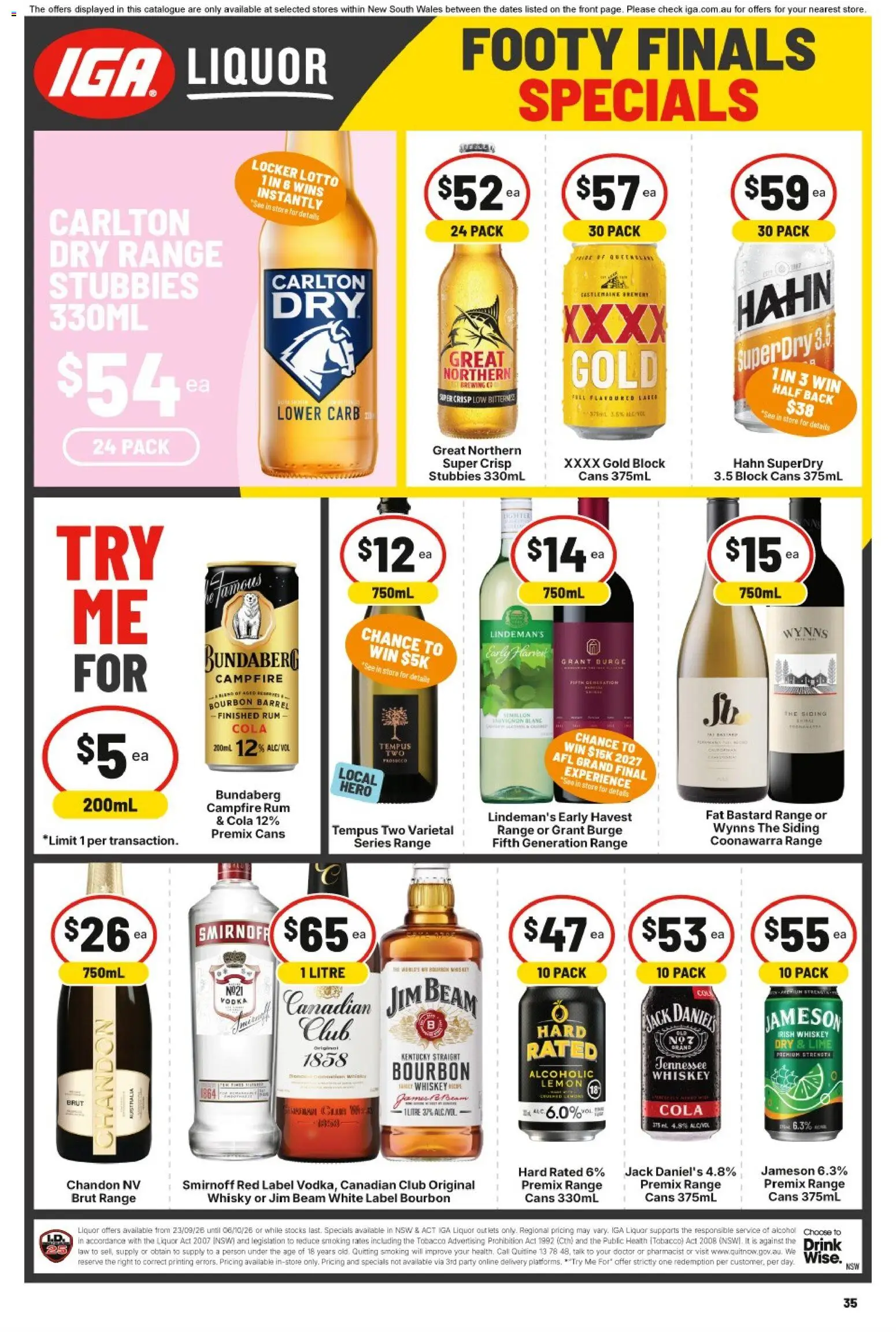 IGA catalogue - valid from 30/09/2026 | Page: 40 | Products: Alcohol, Vodka, Rum, Irish whiskey