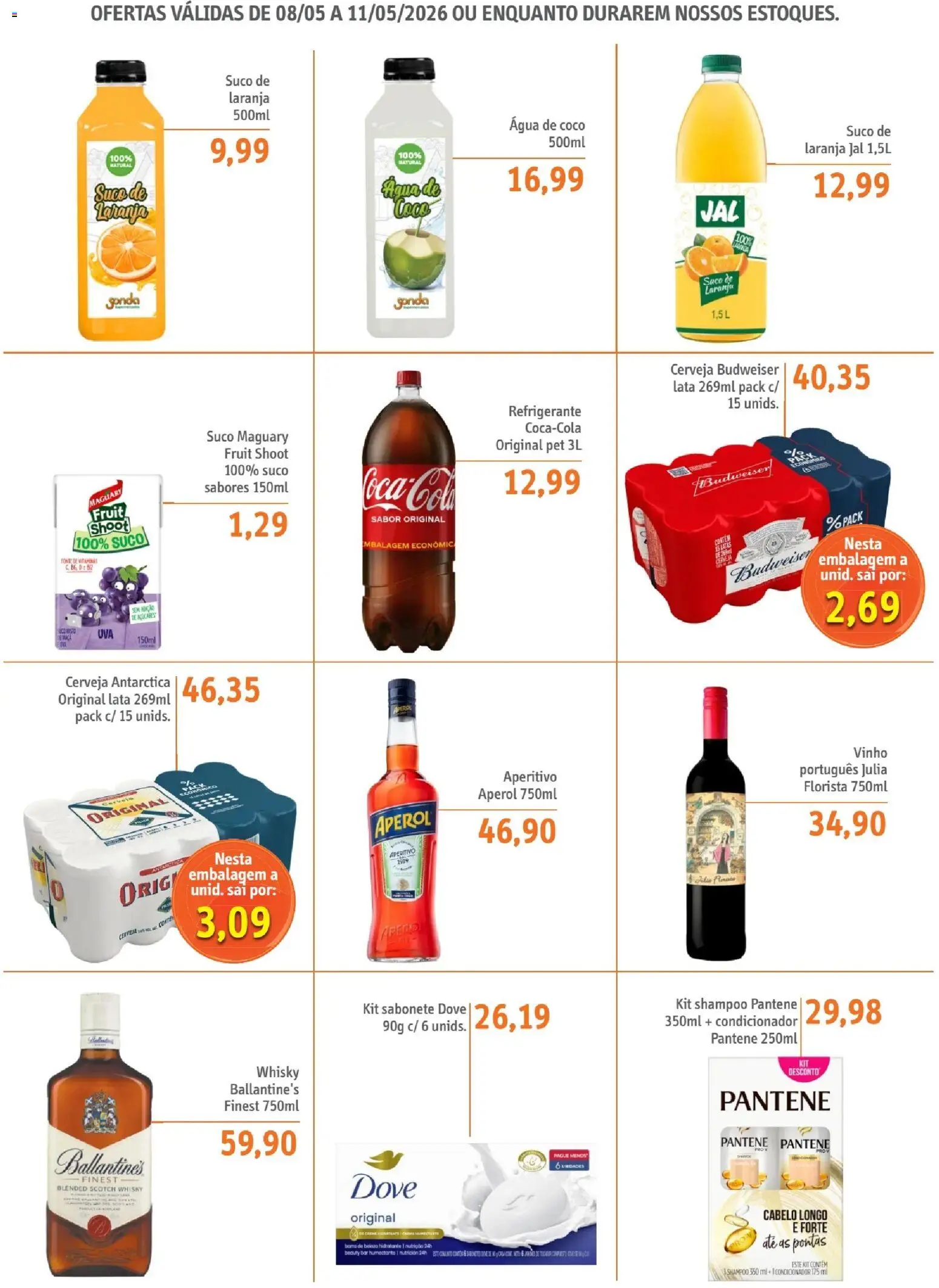 Sonda Folheto - válido de 08.05.2026 | Página: 4 | Produtos: Água de coco, Suco, Shampoo pantene, Refrigerante
