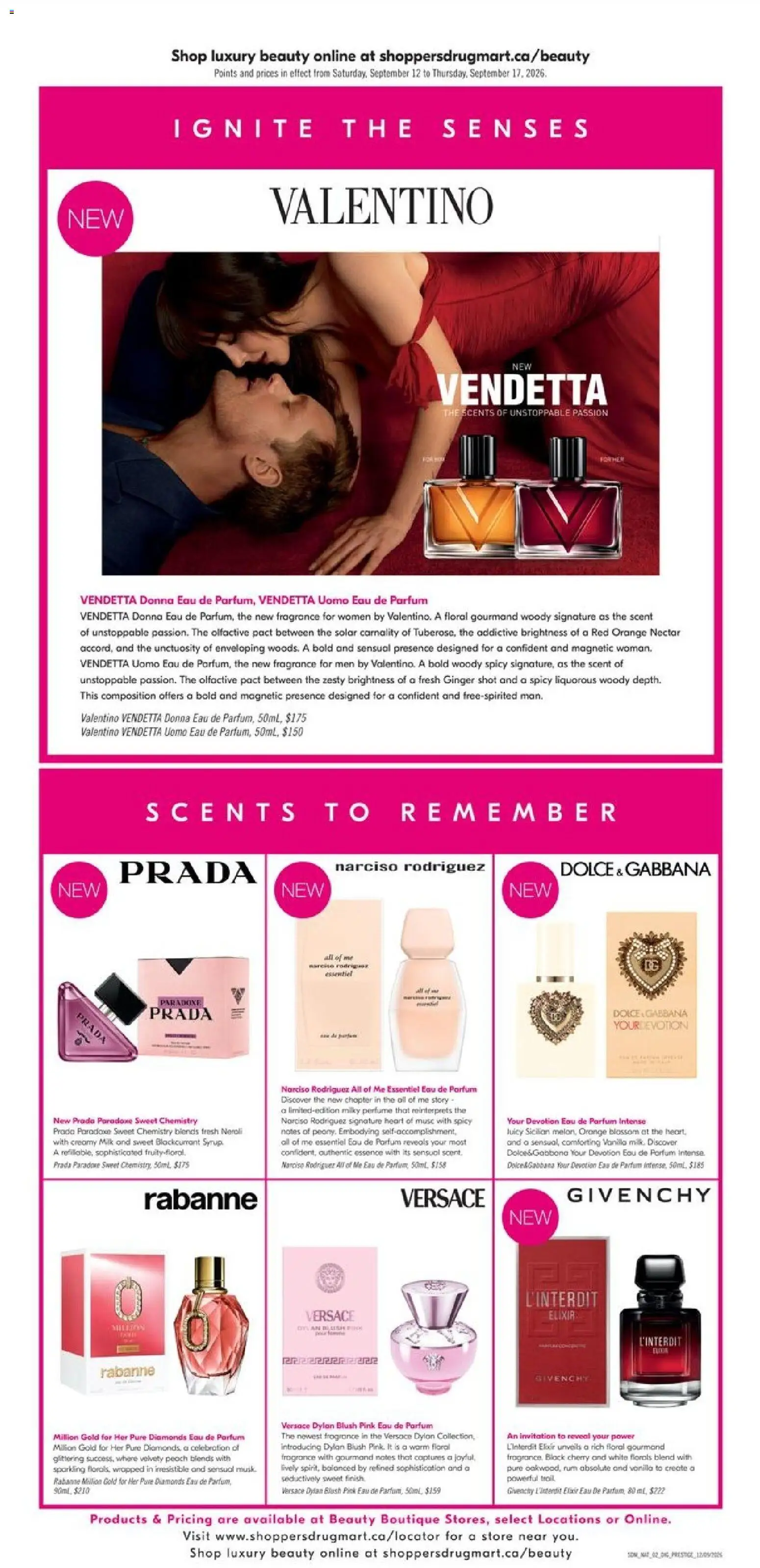 Shoppers flyer valid from Sep 12, 2026 | Page: 9 | Products: Ginger, Perfume, Fragrance, Vanilla
