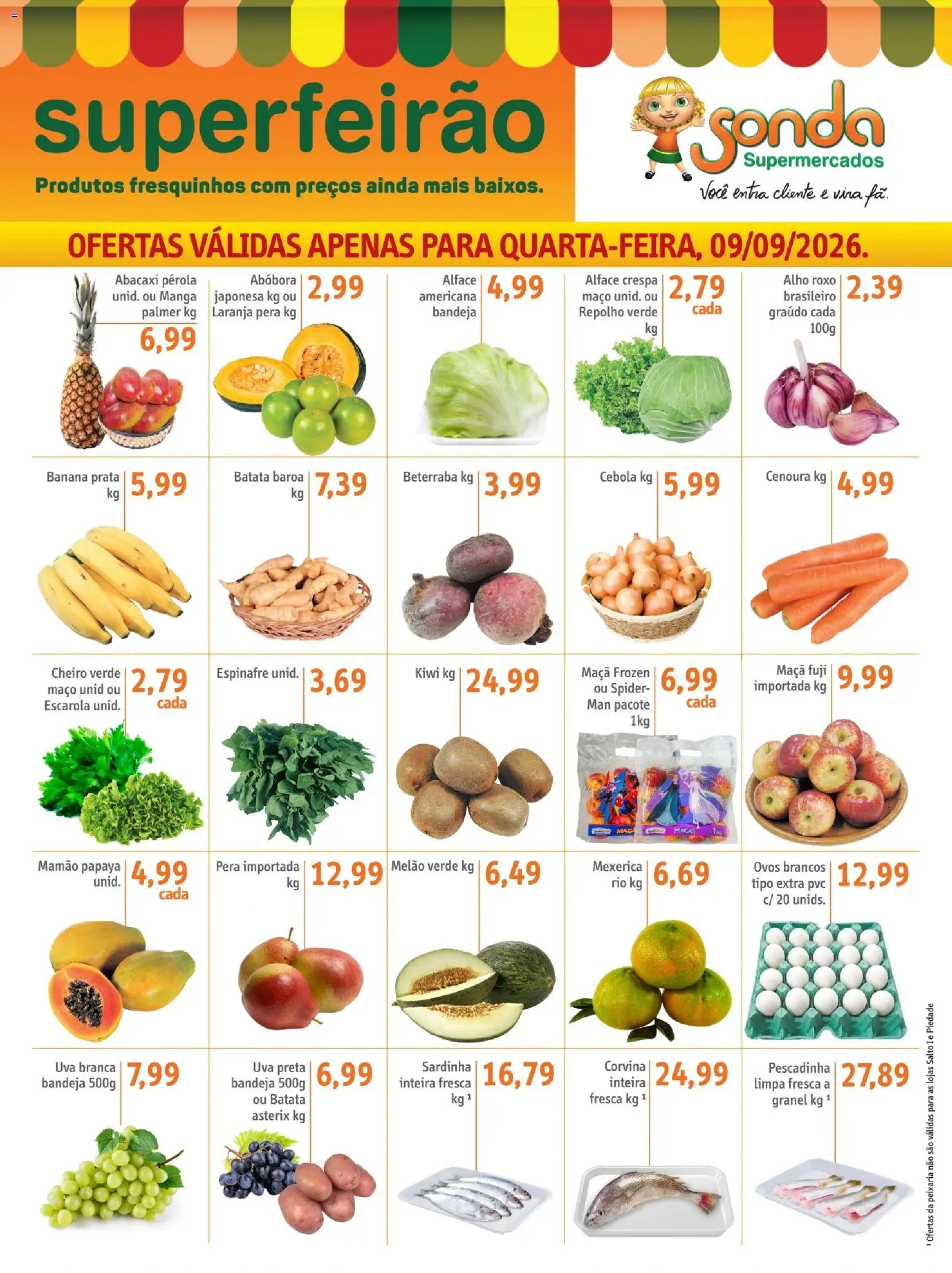 Sonda Folheto - válido de 09/09/2026 | Página: 1 | Produtos: Beterraba, Repolho, Manga, Cenoura