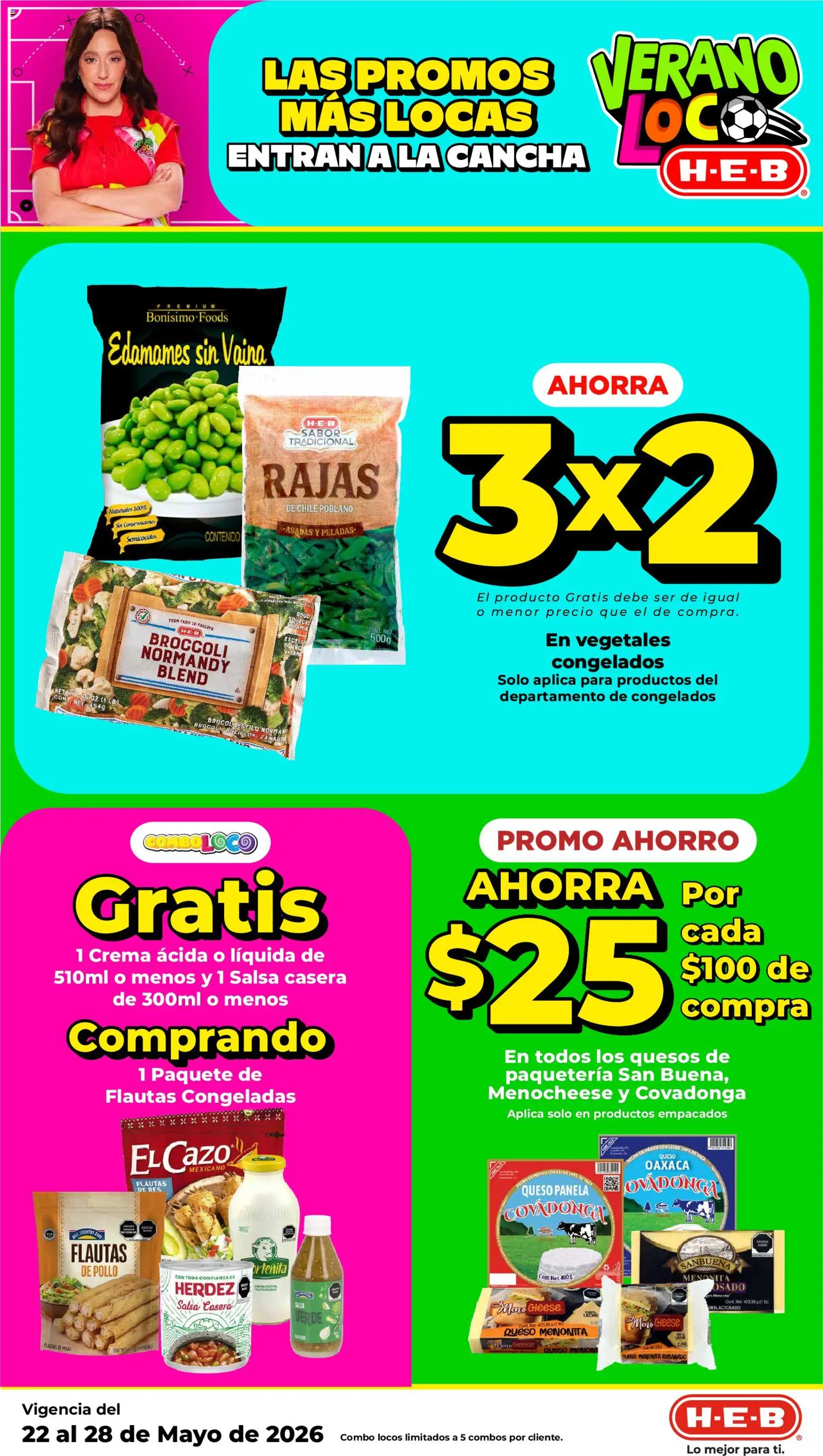 Nuevas ofertas de H-E-B válidas en toda la República Mexicana desde el 21.05.2026. ¡Encuentra las mejores ofertas en H-E-B folleto! | Página: 7 | Productos: Brocoli, Crema, Leche, Queso