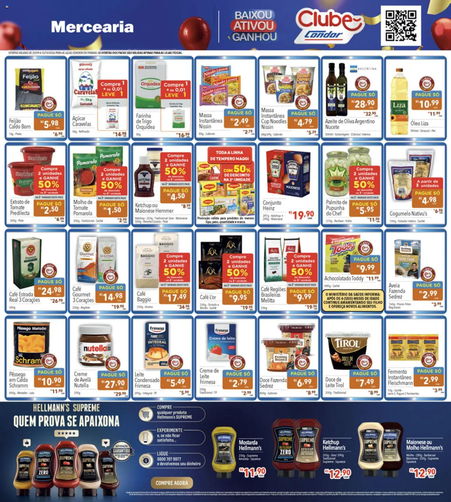 Supermercados Condor Folheto - válido de 25/09/2026 | Página: 7 | Produtos: Cogumelo, Creme, Nutella, Flocos