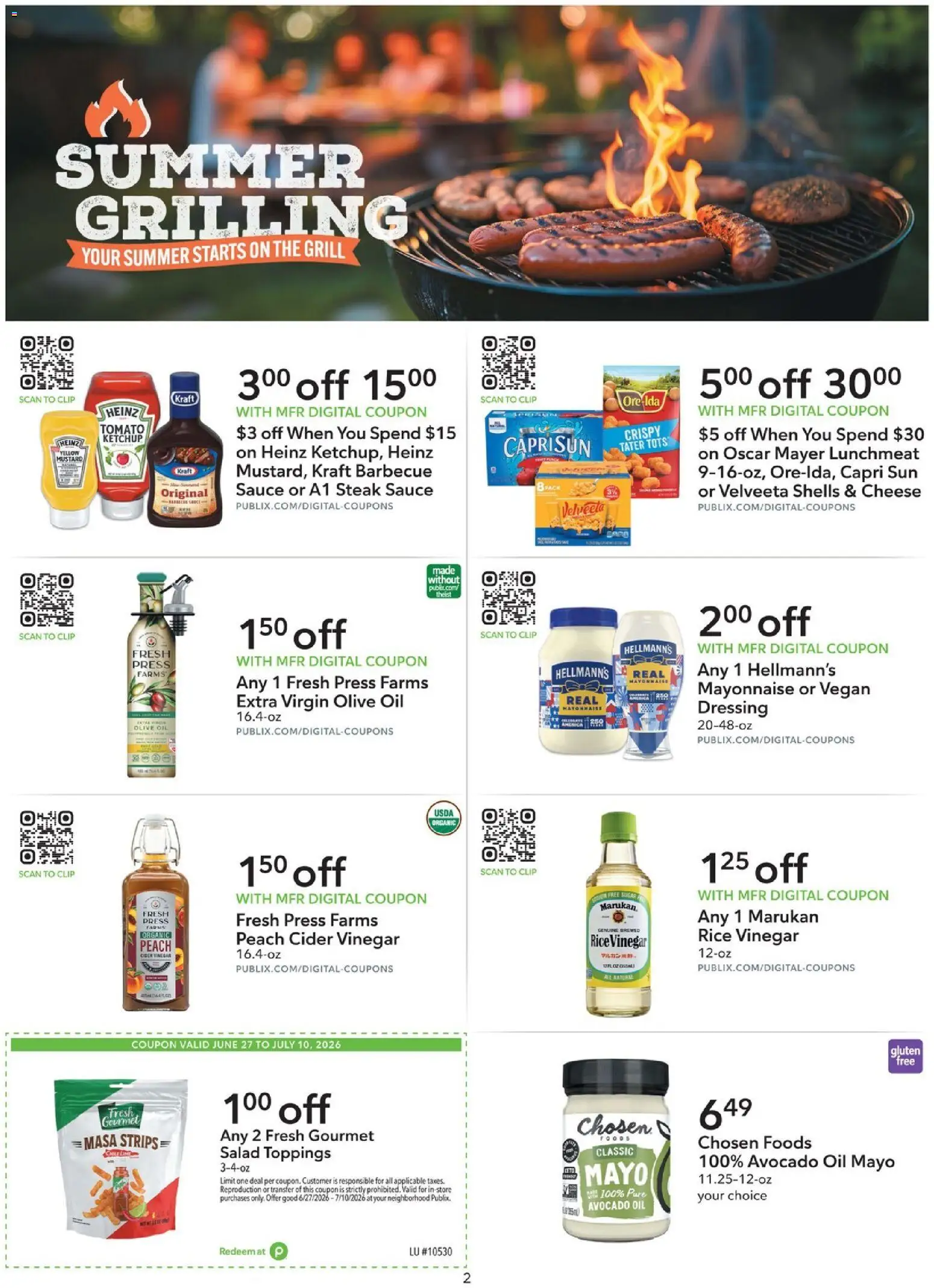Publix Publix Extra Savings - valid from 06/27/2026 | Page: 2 | Products: Press, Cider, Cheese, Salad