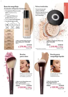 Vista previa de Oriflame campaña 13 2026, nuevo folleto de la tienda, válido en México a partir del 12/09/2026 | Página: 57 | Productos: Base de maquillaje, Iluminador, Brocha para base, Maquillaje