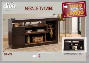 Vista previa de Muebles Dico catálogo Todo menos de 5000 Pacifico, nuevo folleto de la tienda, válido en México a partir del 09/04/2026 | Página: 50 | Productos: Mesa de TV, Mesa
