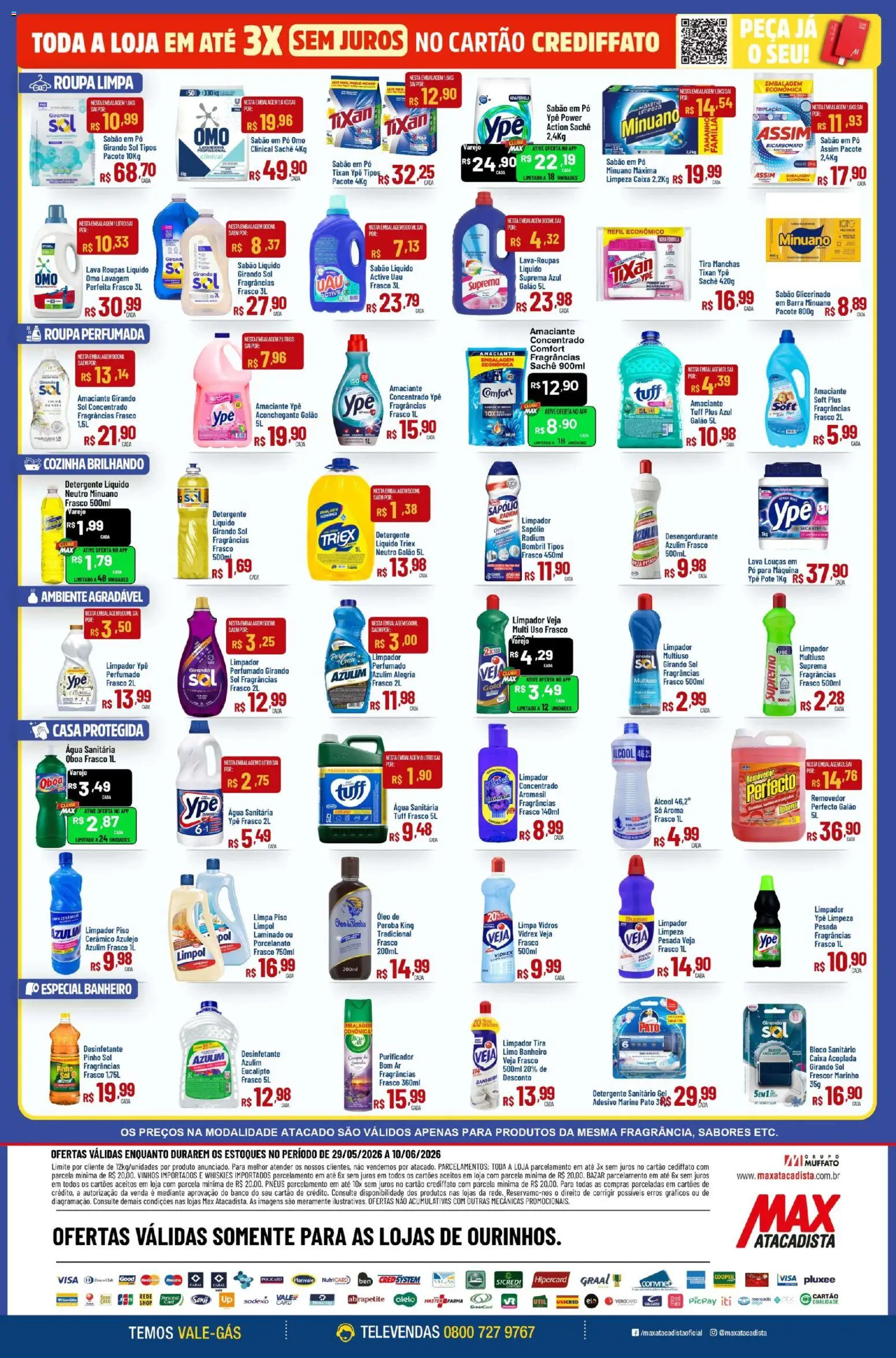 Max Atacadista Folheto - válido de 26.05.2026 | Página: 8 | Produtos: Desengordurante, Caixa, Azulejo, Amaciante