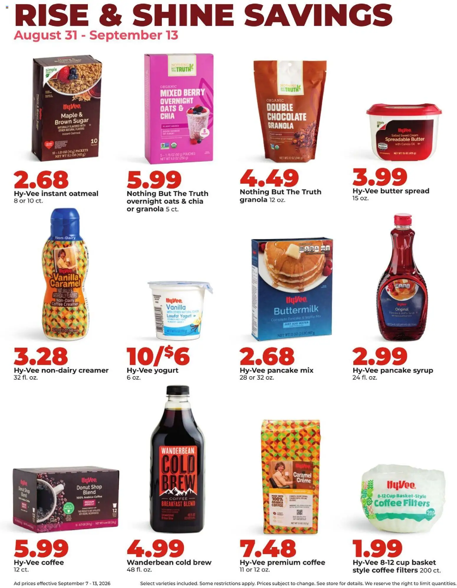 HyVee Weekly Ad - valid from 09/07/2026 | Page: 21 | Products: Butter, Coffee, Oatmeal, Sugar
