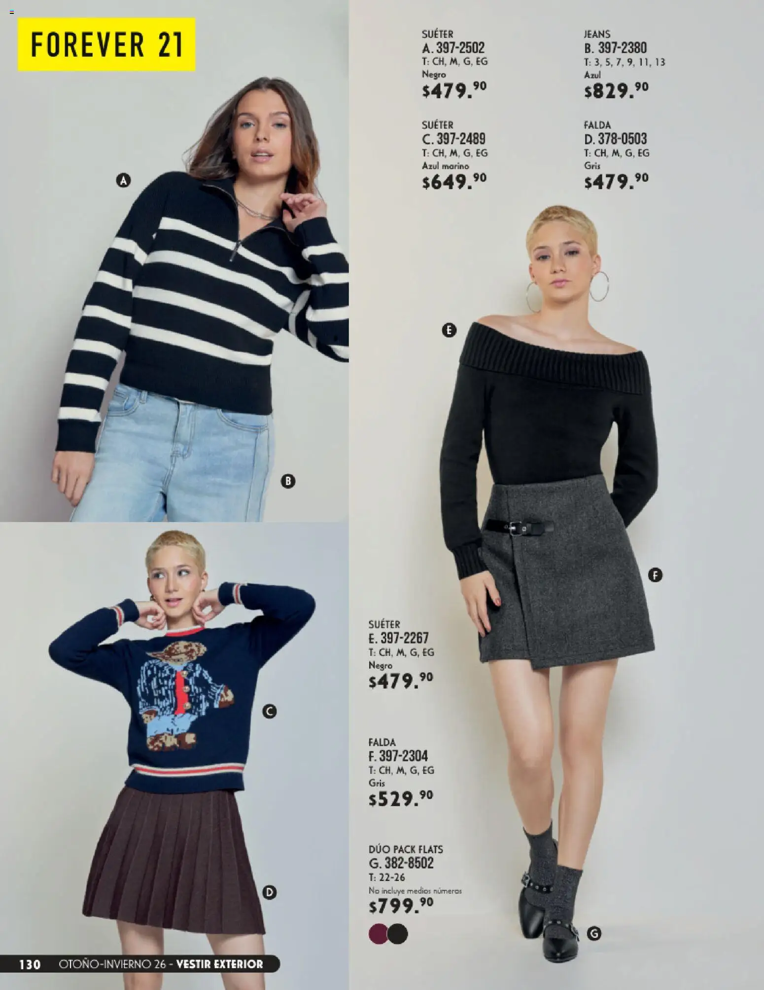 Nuevas ofertas de Andrea válidas en toda la República Mexicana desde el 23/08/2026. ¡Encuentra las mejores ofertas en Andrea catálogo Vestir! | Página: 130 | Productos: Suéter, Falda