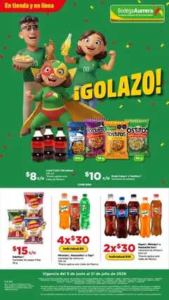 Vista previa de Bodega Aurrerá folleto Golazo, nuevo folleto de la tienda, válido en México a partir del 05.06.2026 | Página: 14 | Productos: Azúcar, Tocino, Refresco, Papas fritas