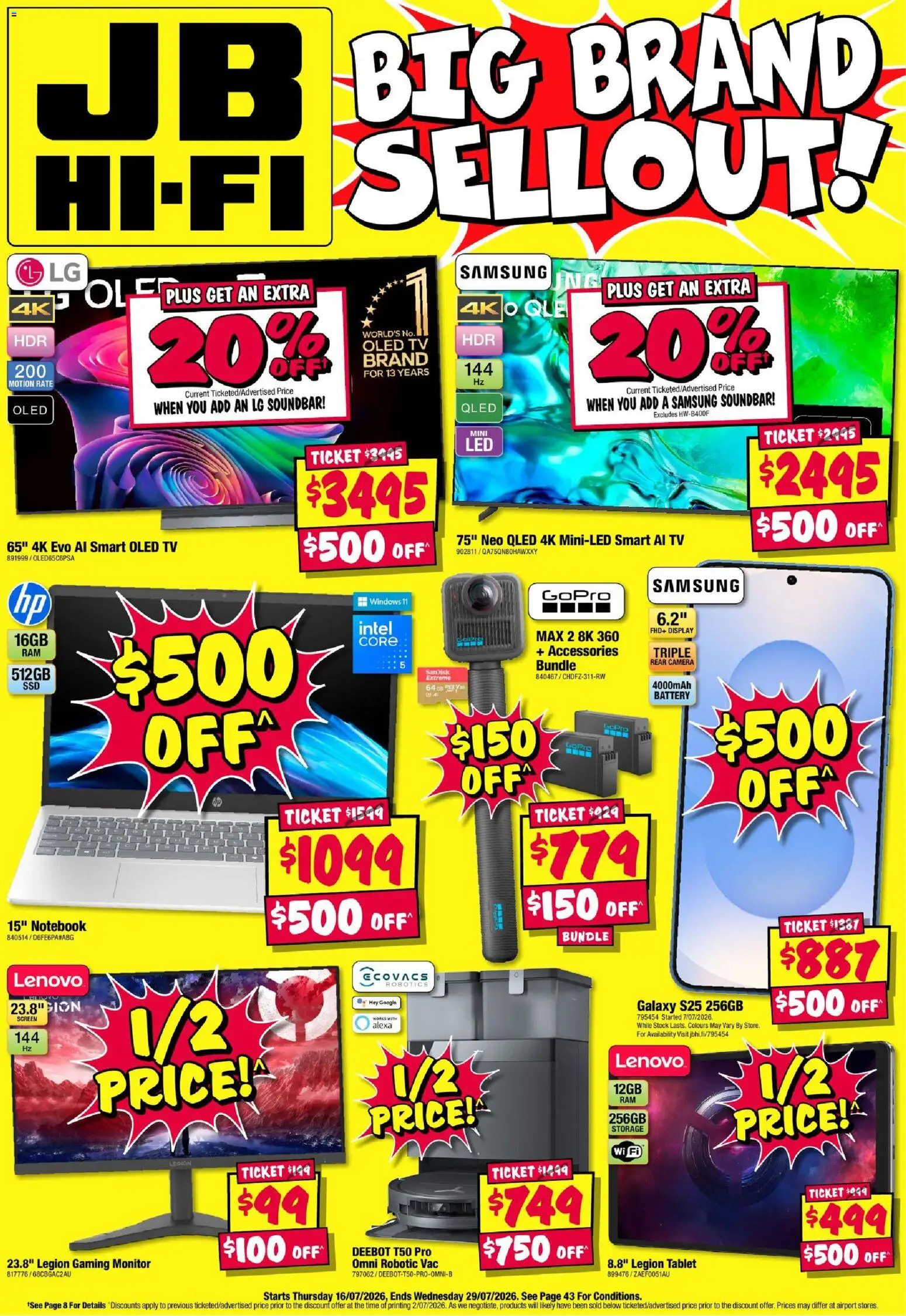 JB Hi-Fi weekly catalogue from 16/07/2026 catalogue cover