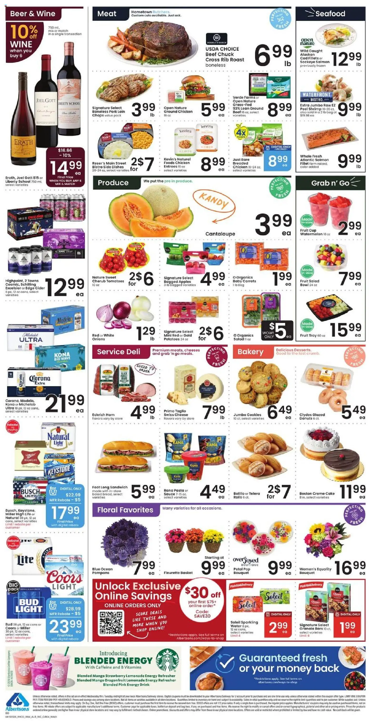 Albertsons Weekly Ad - valid from 08/19/2026 | Page: 5 | Products: Pork loin, Tomatoes, Beef, Lemonade