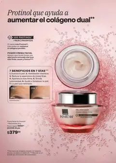 Vista previa de POWER CREMA FACIAL, Ayuda a que la piel tenga una apariencia renovada que luce más firme, suave y fresca. Crema facial 10x Protinol + Niacinamida 50 g, nuevo folleto de la tienda, válido en México a partir del 24.04.2026 | Página: 115 | Productos: Crema