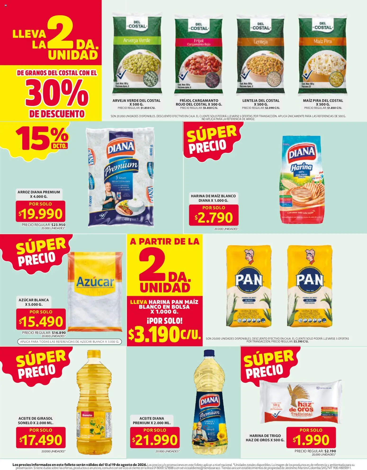 Ara revista - valida desde el 13/08/2026 | Página: 2 | Productos: Azucar, Maiz, Pan, Aceite