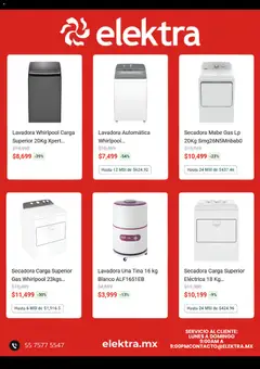 Vista previa de Elektra catálogo, nuevo folleto de la tienda, válido en México a partir del 04/08/2026 | Página: 2 | Productos: Secadora, Lavadora, Lavadora automática