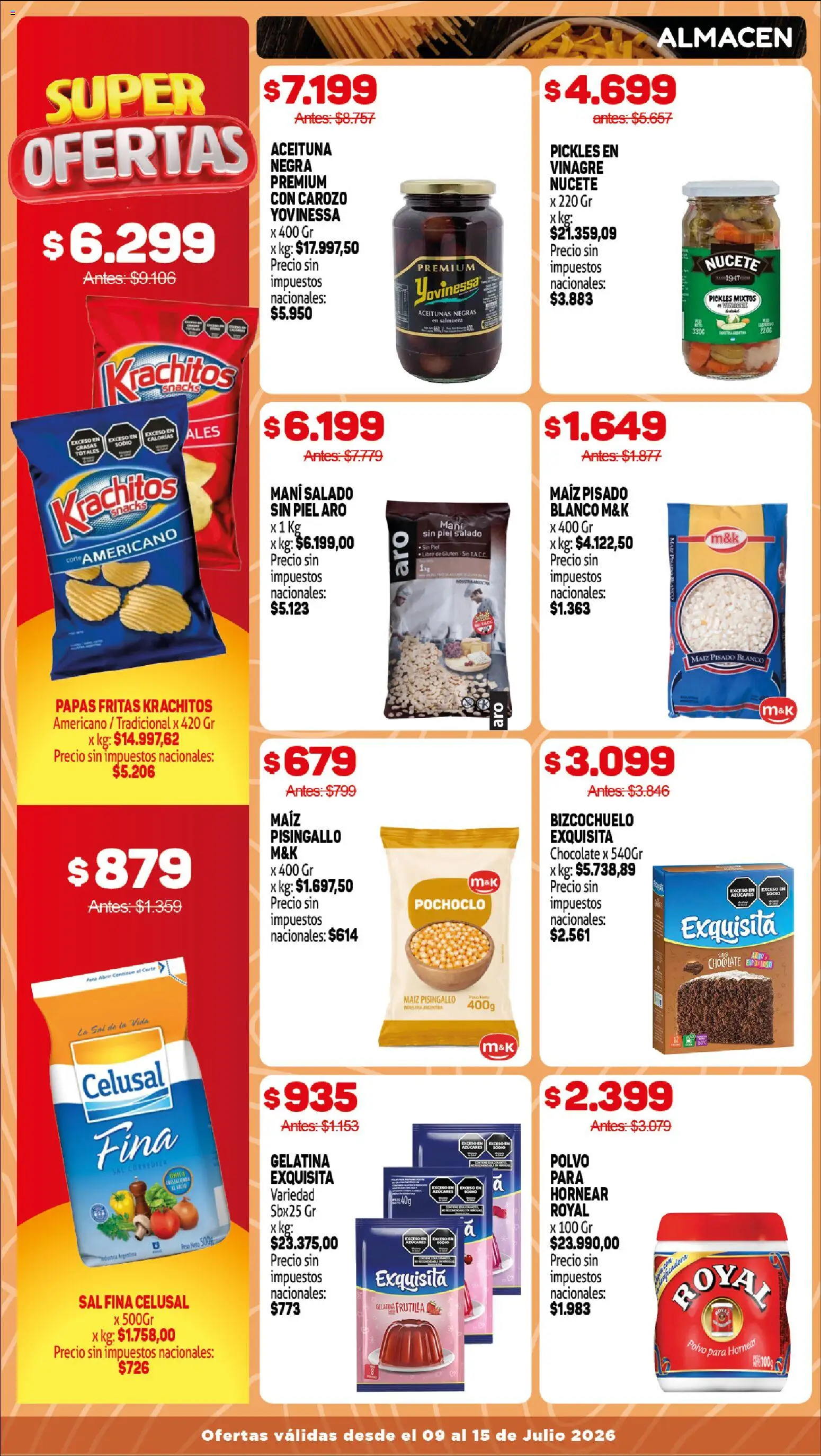 Makro Ofertas VOLVETE A ILUSIONAR │ válido desde el 09/07/2026 | Página: 7 | Productos: Peso, Gelatina, Aceitunas, Sal