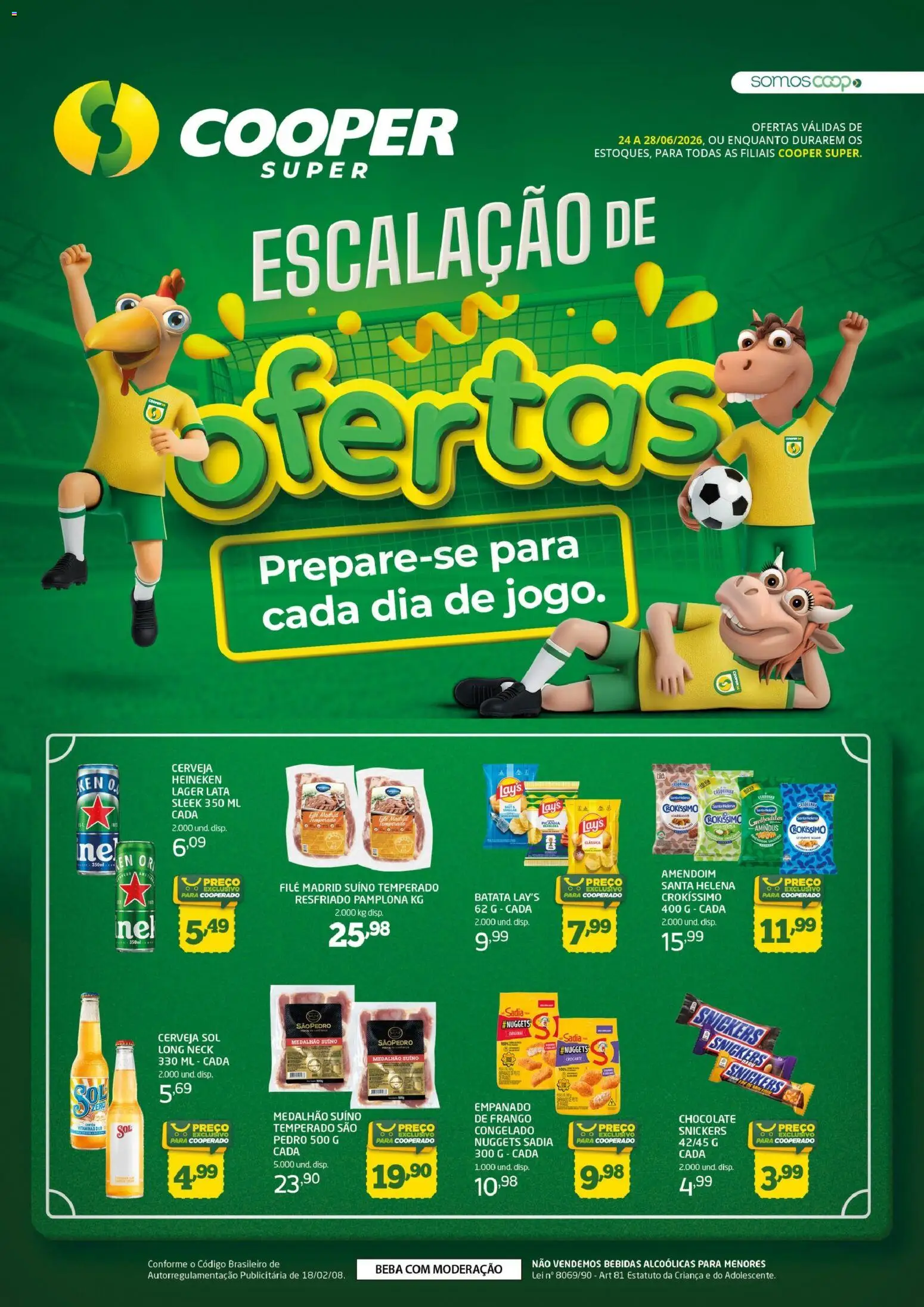 Cooper Folheto - válido de 24/06/2026 | Página: 1 | Produtos: Chocolate, Cerveja, Heineken, Frango