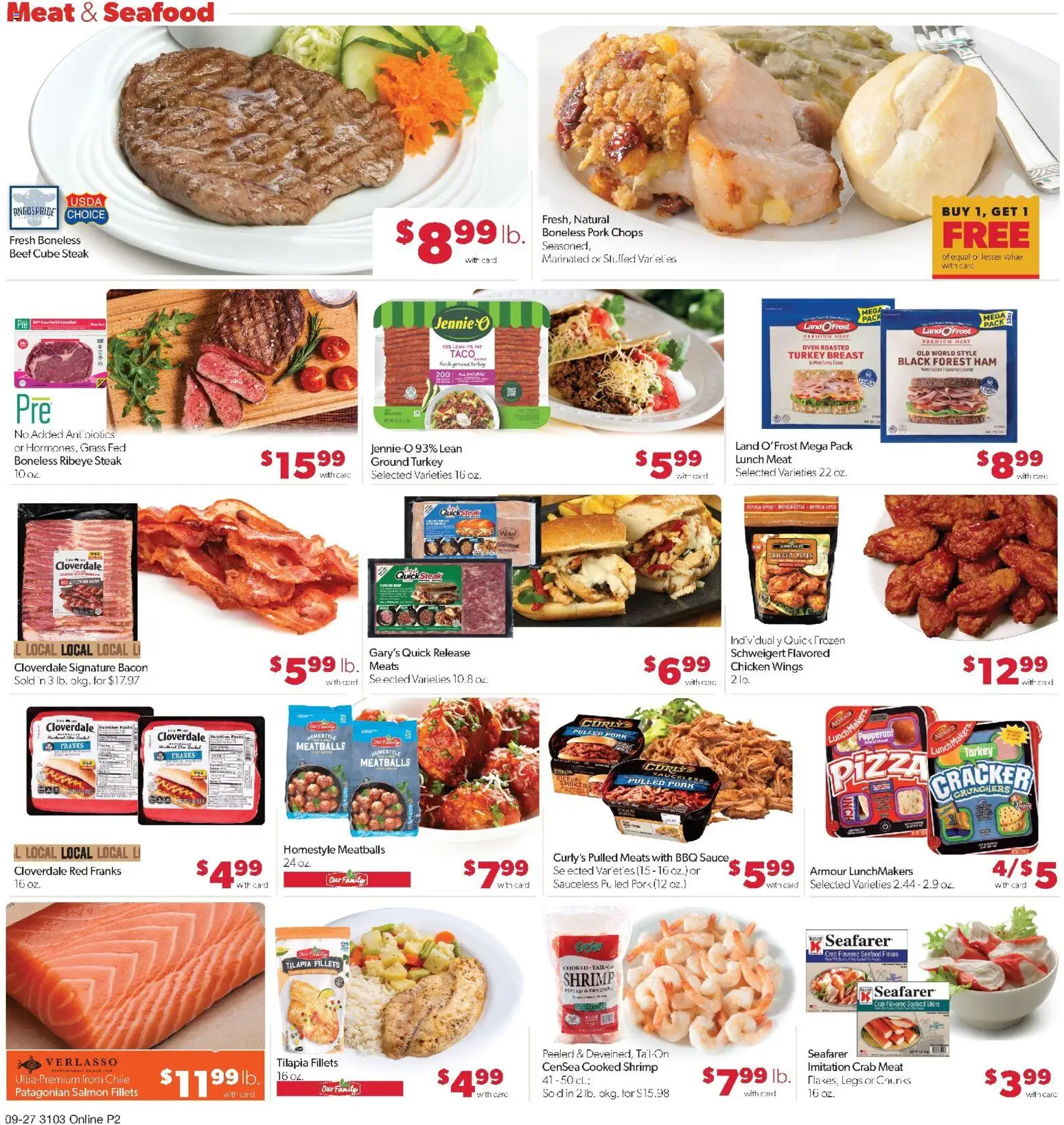 Family Fare Weekly Ad - ND - valid from 09/27/2026 | Page: 7 | Products: Meat, Bacon, Sauce, Pulled pork