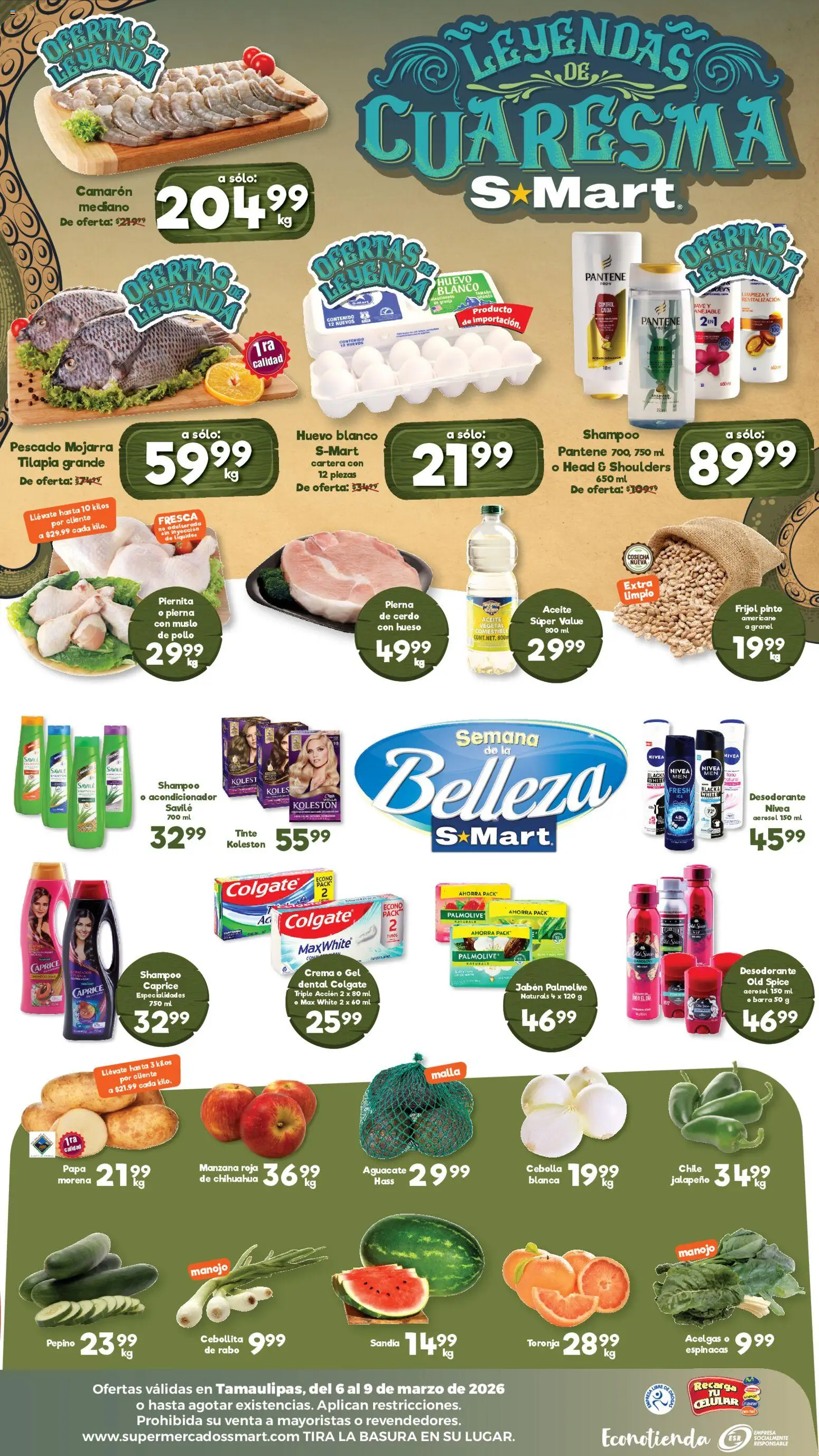 Nuevas ofertas de S-Mart válidas en toda la República Mexicana desde el 06.03.2026. ¡Encuentra las mejores ofertas en S-Mart folleto Nuevo Laredo! | Página: 2 | Productos: Pollo, Aceite, Malla, Acondicionador