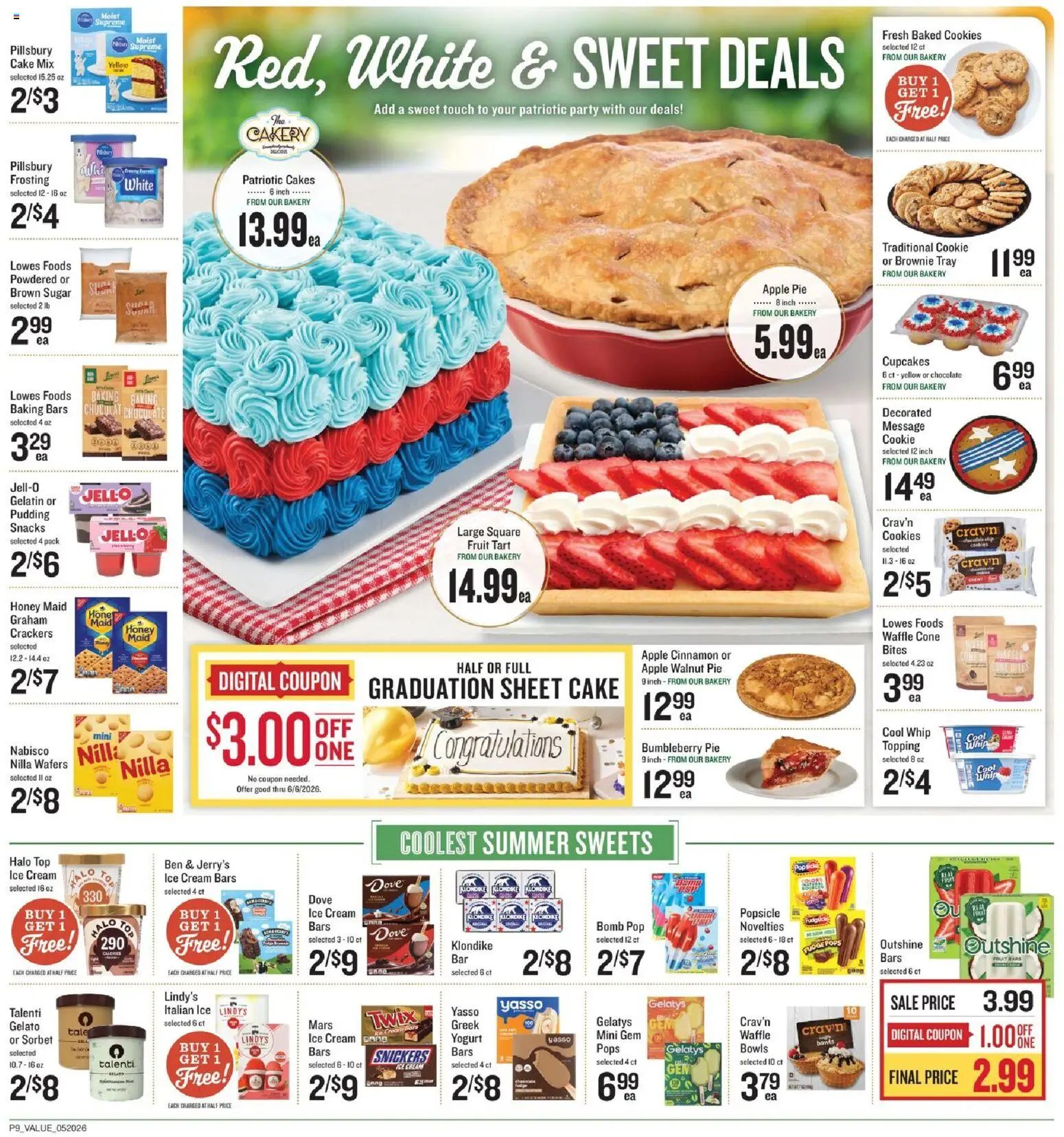 Lowes Foods Weekly Ad - NC - valid from 20.05.2026 | Page: 13 | Products: Yogurt, Sugar, Apple Pie, Sheet