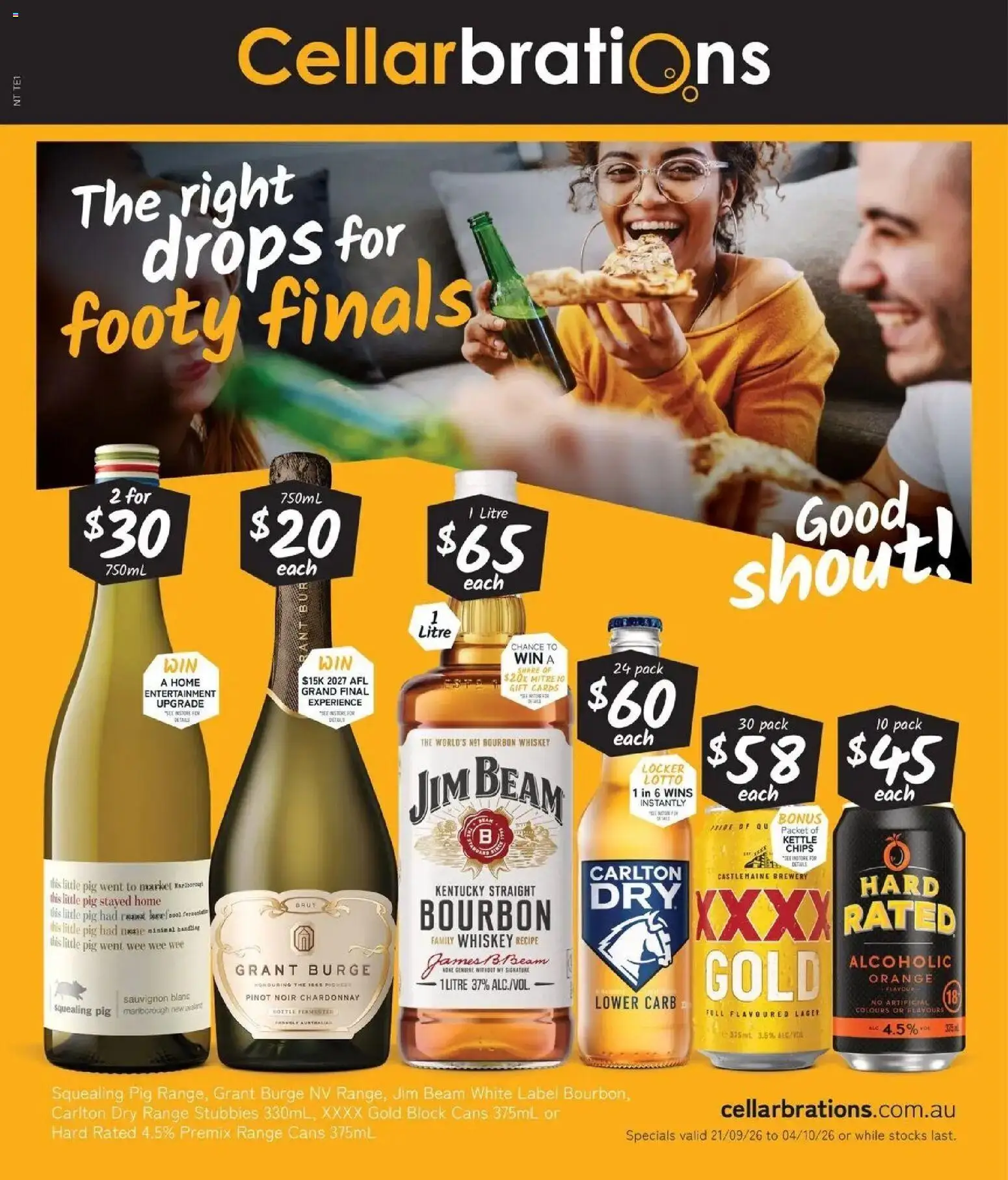 Cellarbrations catalogue - valid from 21/09/2026 | Page: 1 | Products: Jim Beam, Bourbon, Chips, Whiskey
