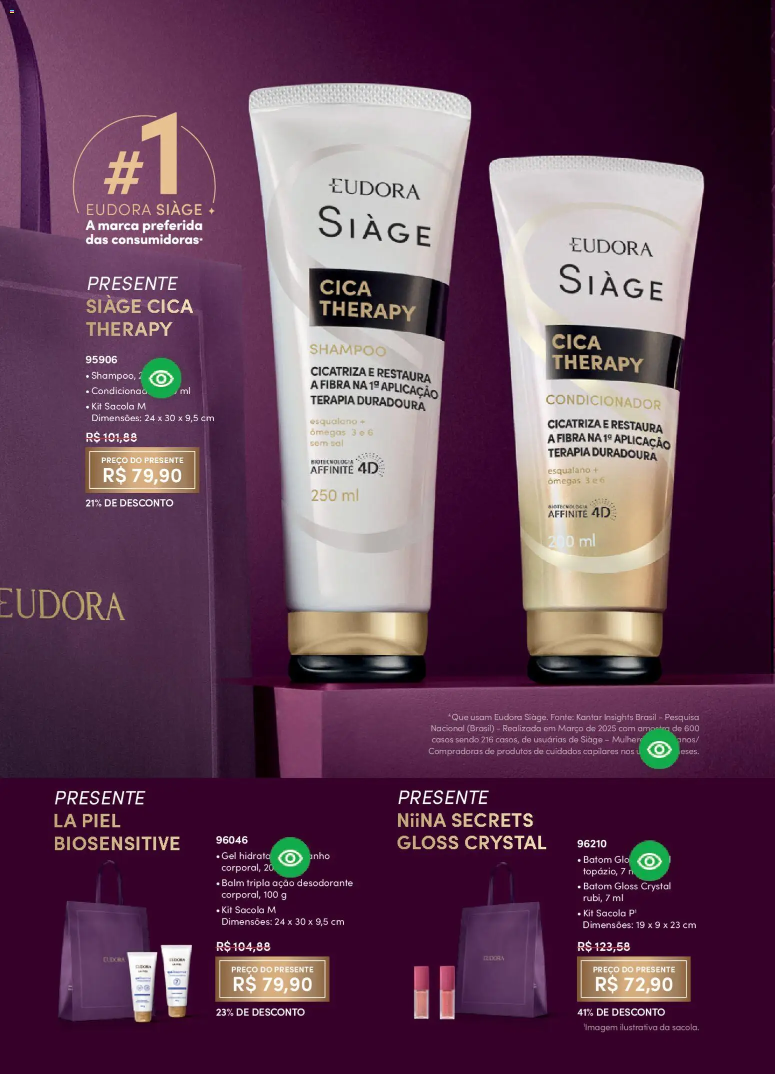 Eudora Folheto - válido de 01.04.2026 | Página: 62 | Produtos: Shampoo, Batom, Condicionador, Sal