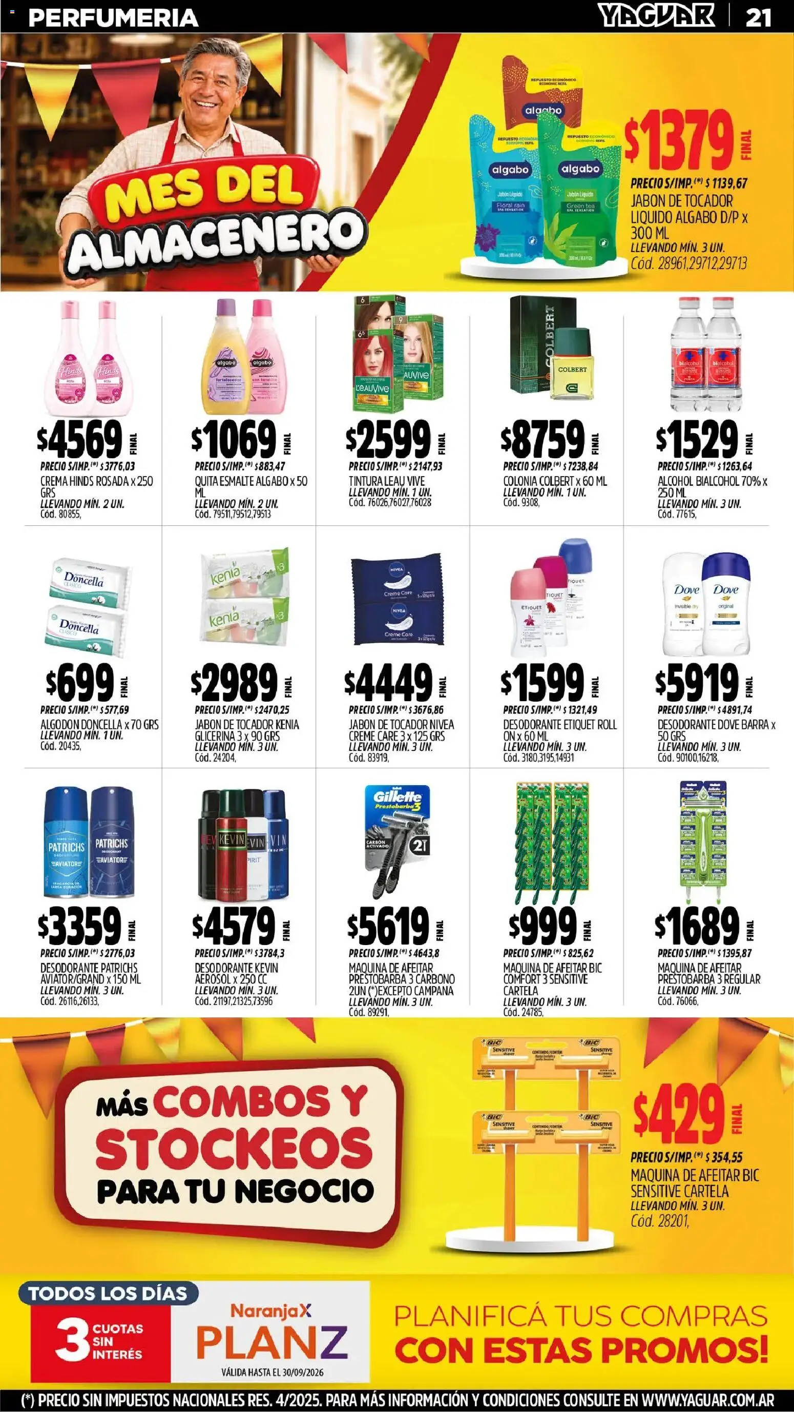 Yaguar - Oferta Semanal General Roca │ válido desde el 31/08/2026 | Página: 21 | Productos: Maquina de afeitar, Desodorante, Alcohol, Carbón activado