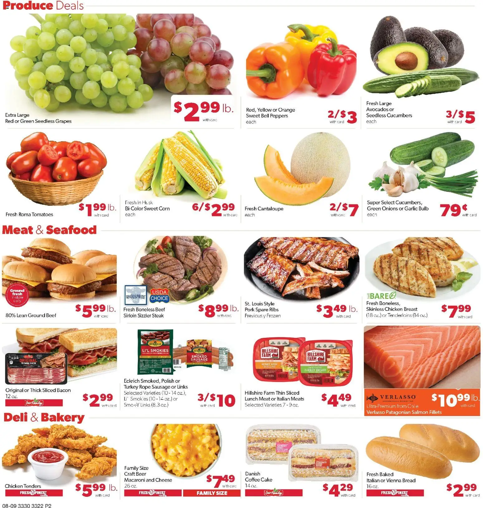 Family Fare Weekly Ad - MN - valid from 08/09/2026 | Page: 2 | Products: Bakery, Beef, Bacon, Steak