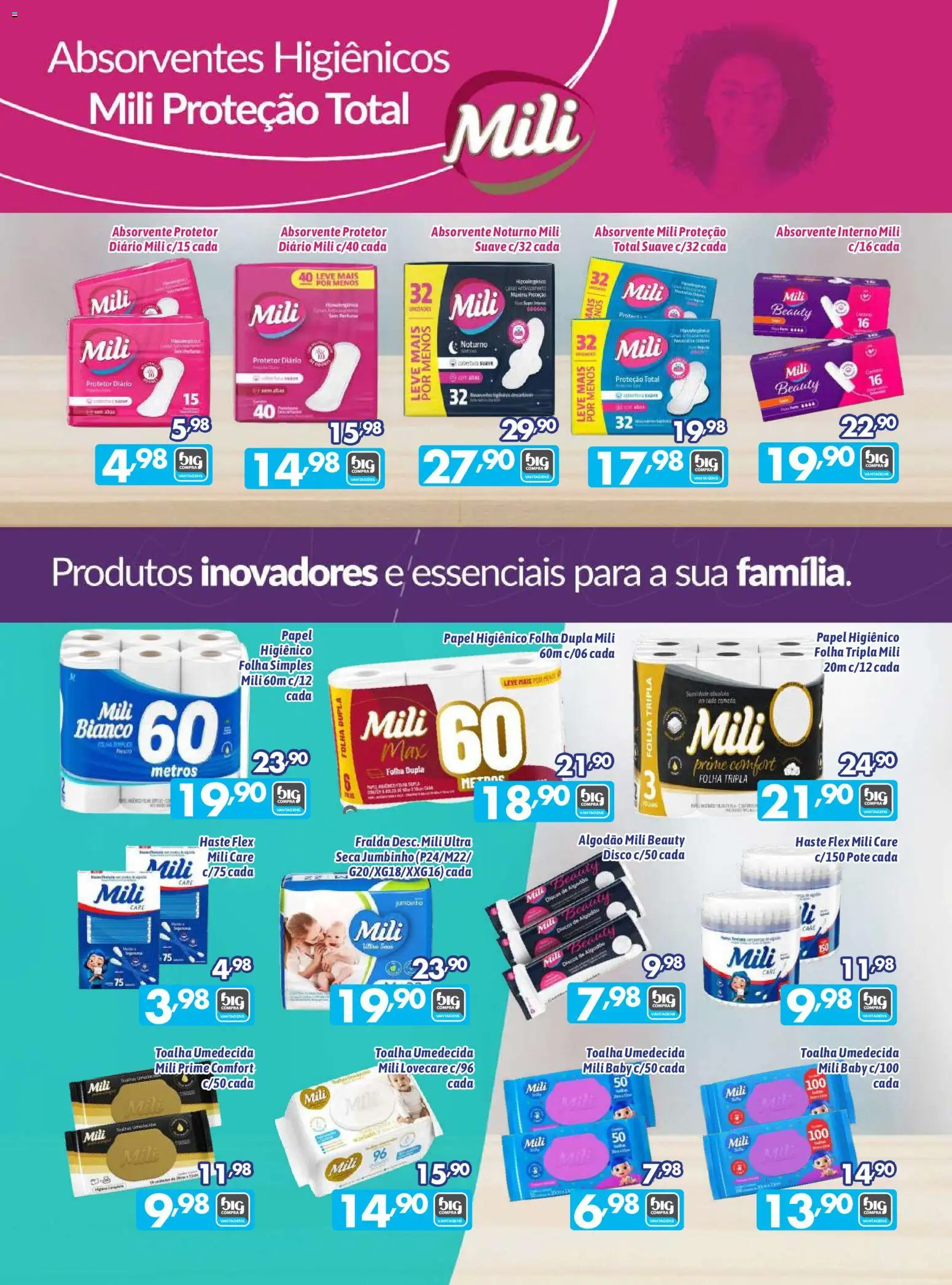 Big Compra Folheto - válido de 07.05.2026 | Página: 8 | Produtos: Absorvente interno, Absorvente, Papel higiênico, Disco